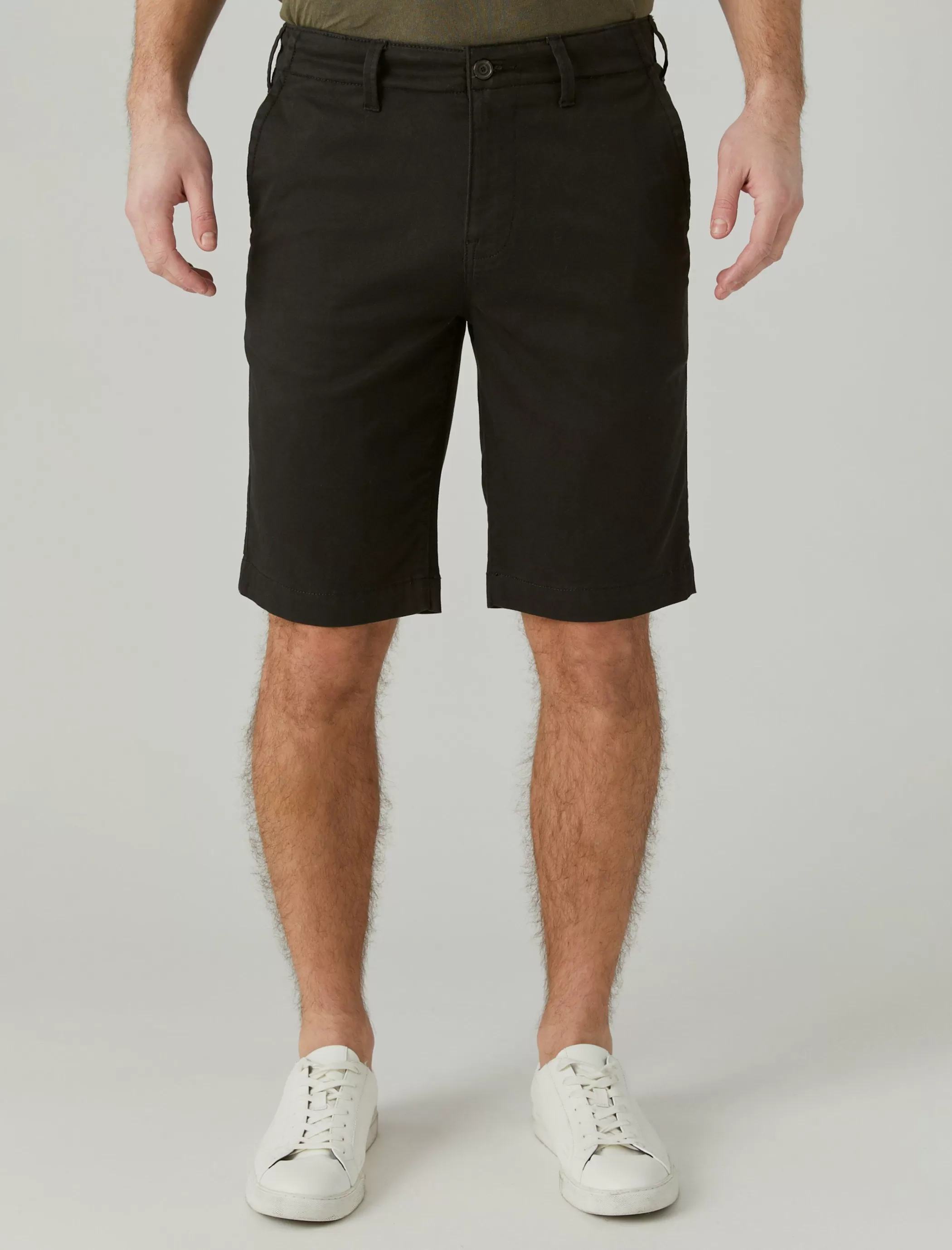 Lucky Brand Shorts*11" stretch twill flat front short jet black