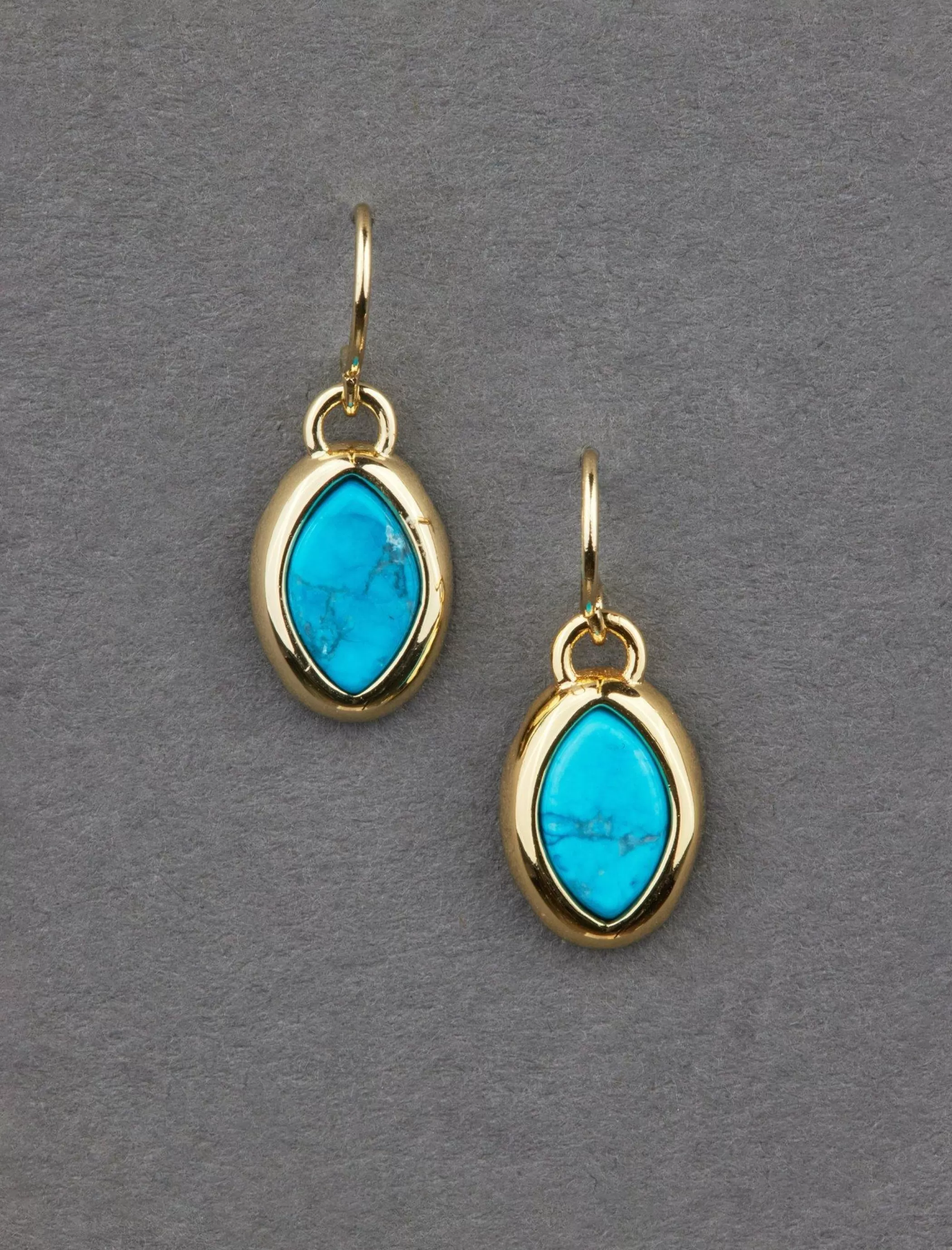 Lucky Brand Jewelry*14k plated turquoise drop earring gold