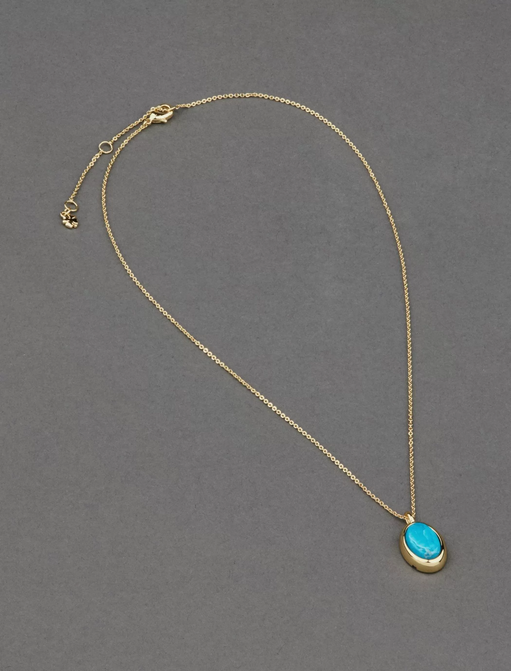 Lucky Brand Jewelry*14k plated turquoise pendant gold