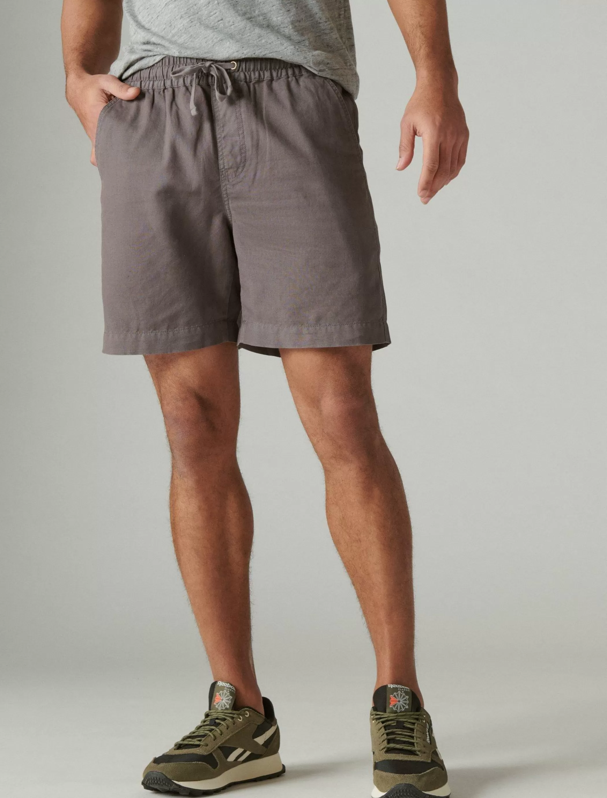 Lucky Brand Shorts*7"pull up linen short blackened pearl