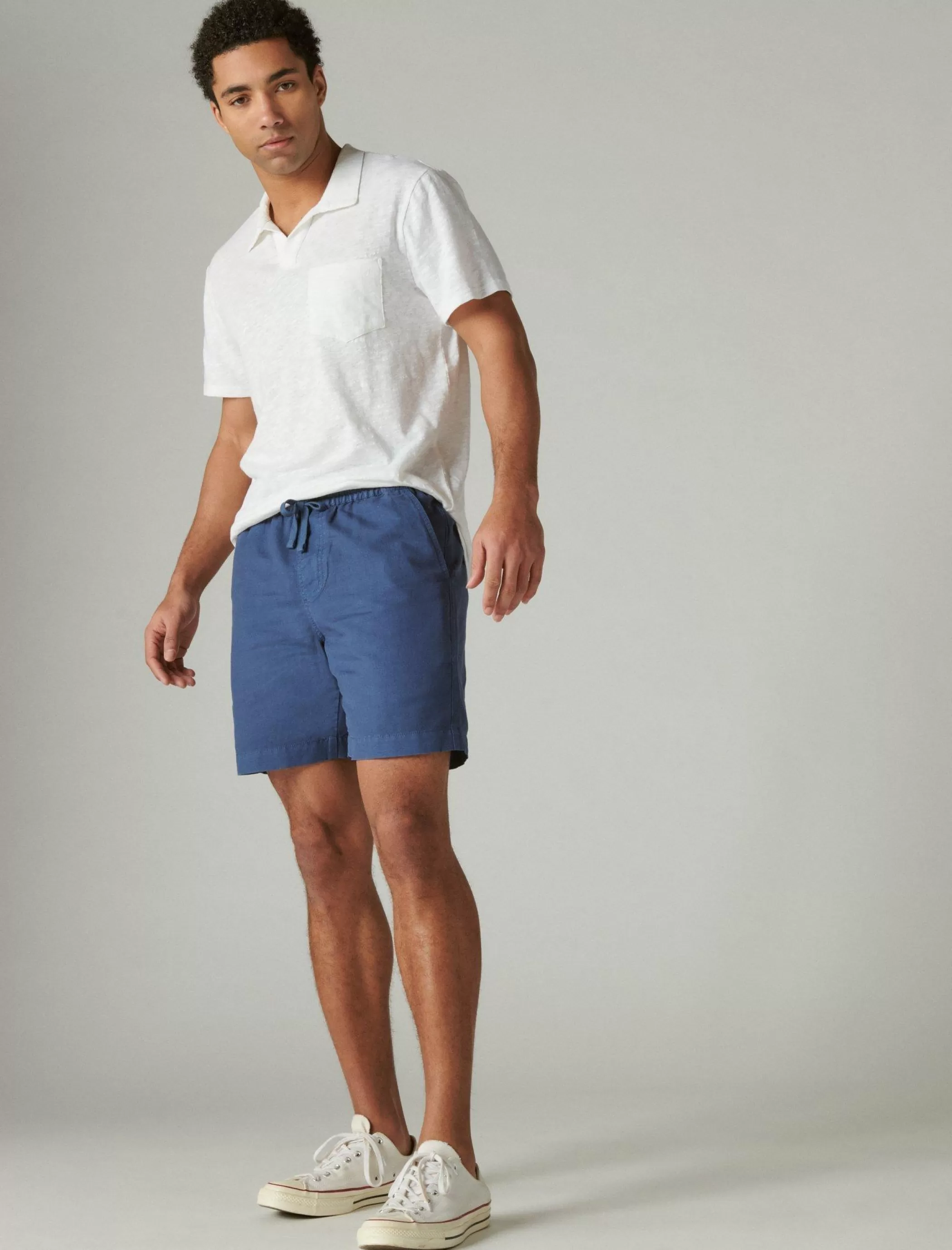 Lucky Brand Shorts*7"pull up linen short dark denim