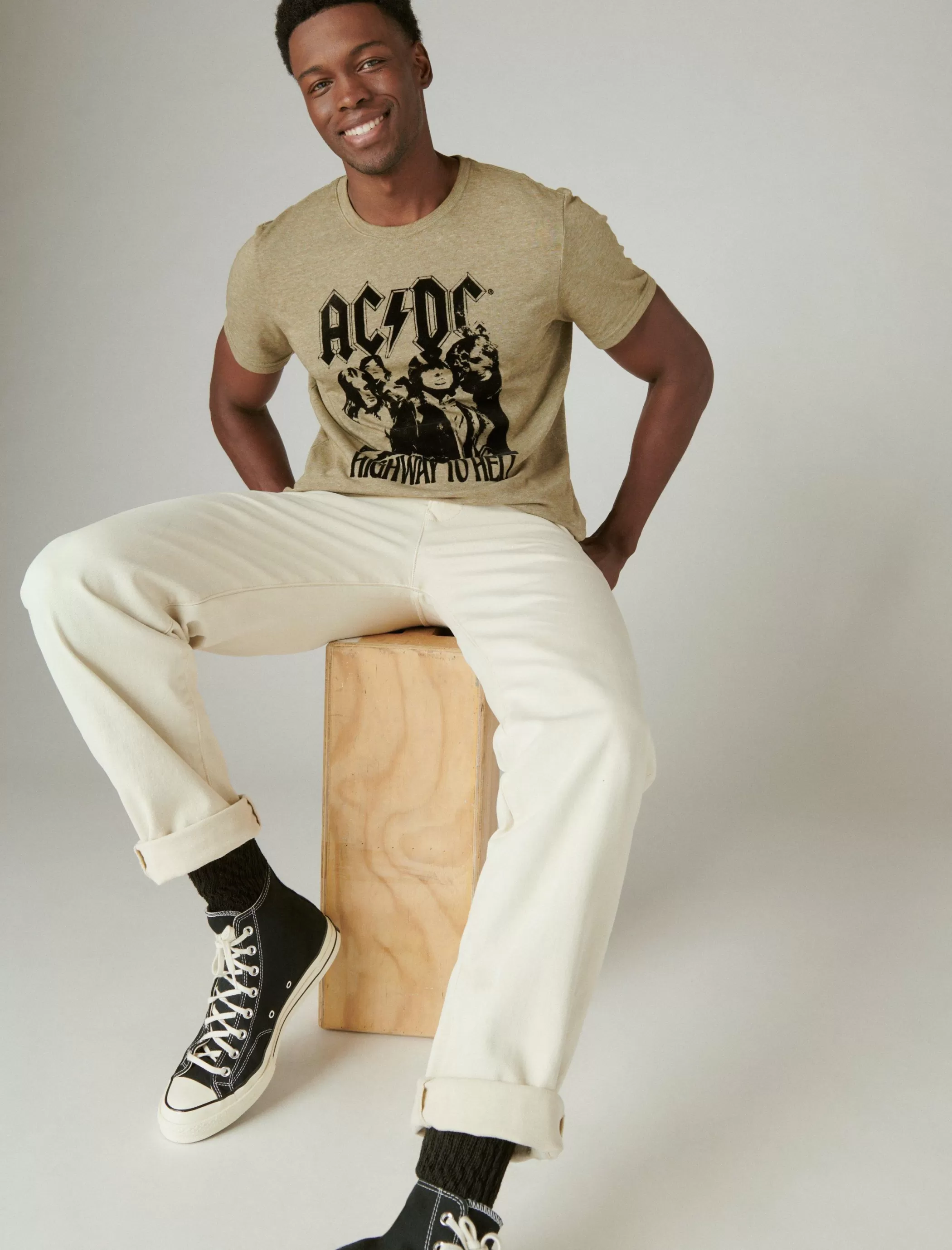 Lucky Brand Graphic Tees*acdc highway dark olive