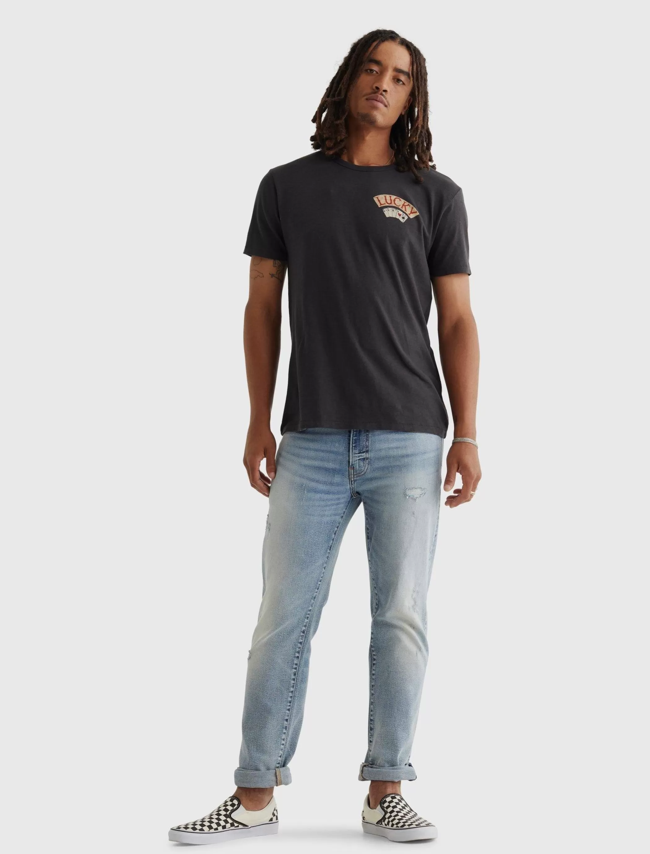 Lucky Brand Graphic Tees*aces over eights tee jet black