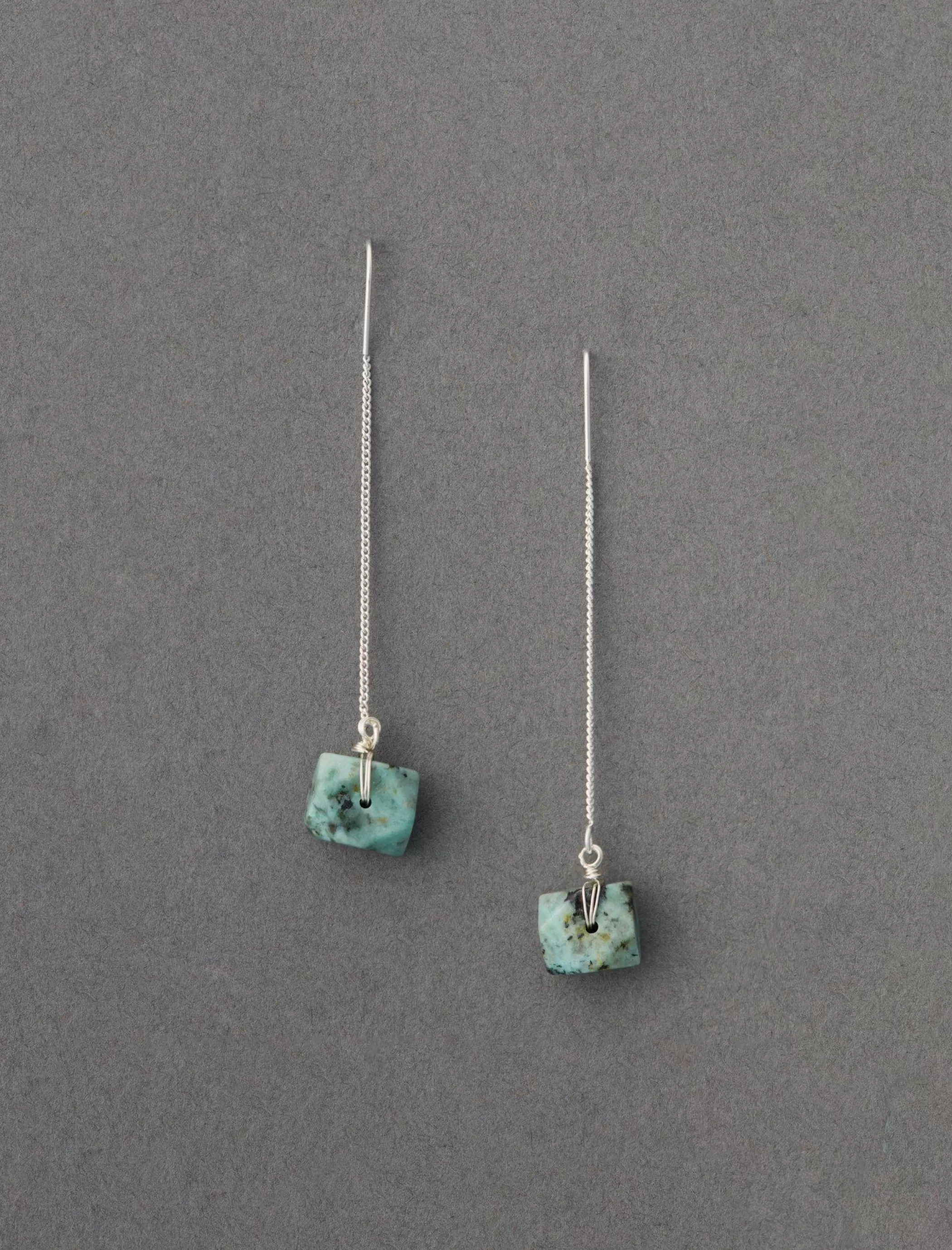 Lucky Brand Jewelry*amazonite threader earring silver