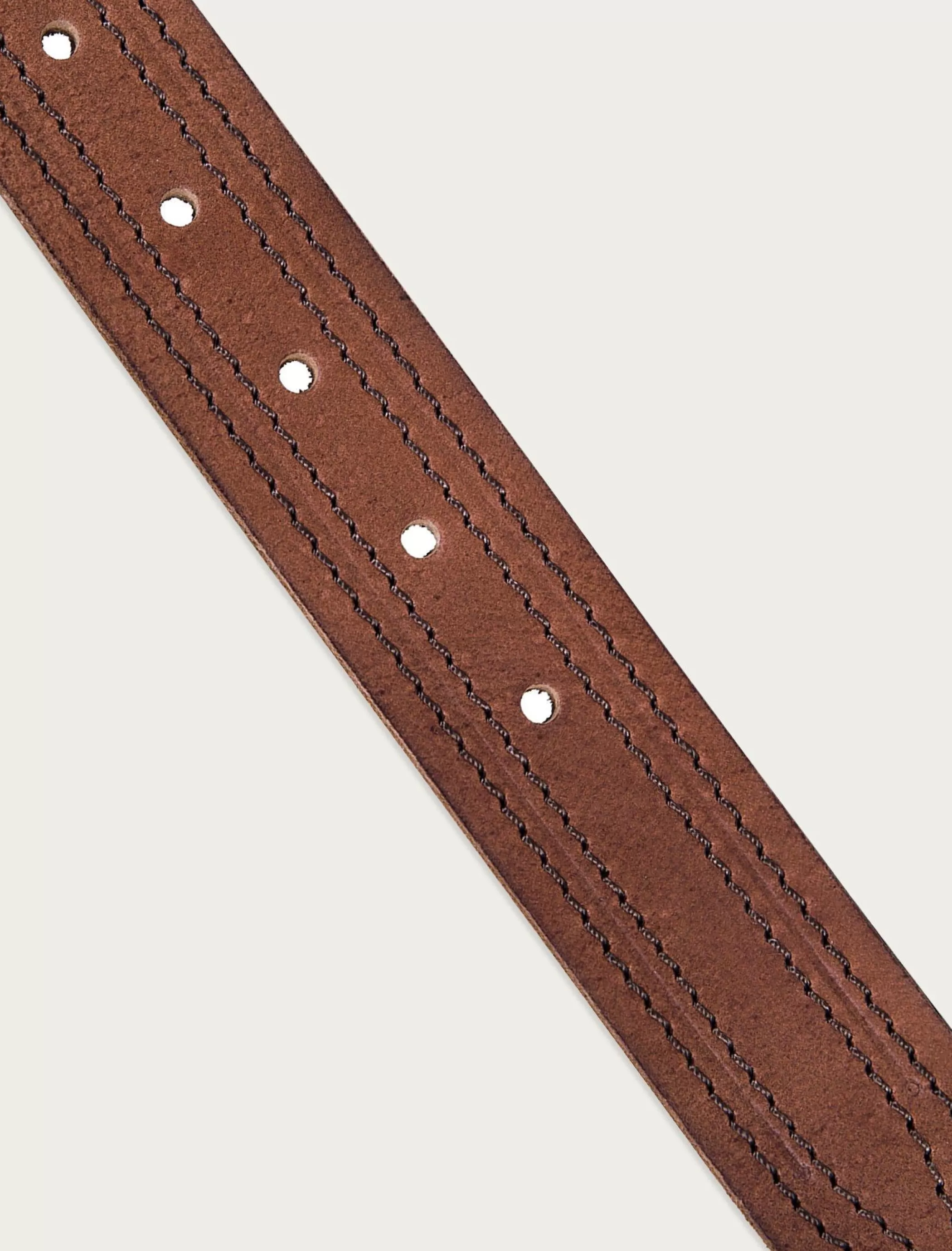 Lucky Brand Belts*antiqued leather belt with darker stitching detail medium brown