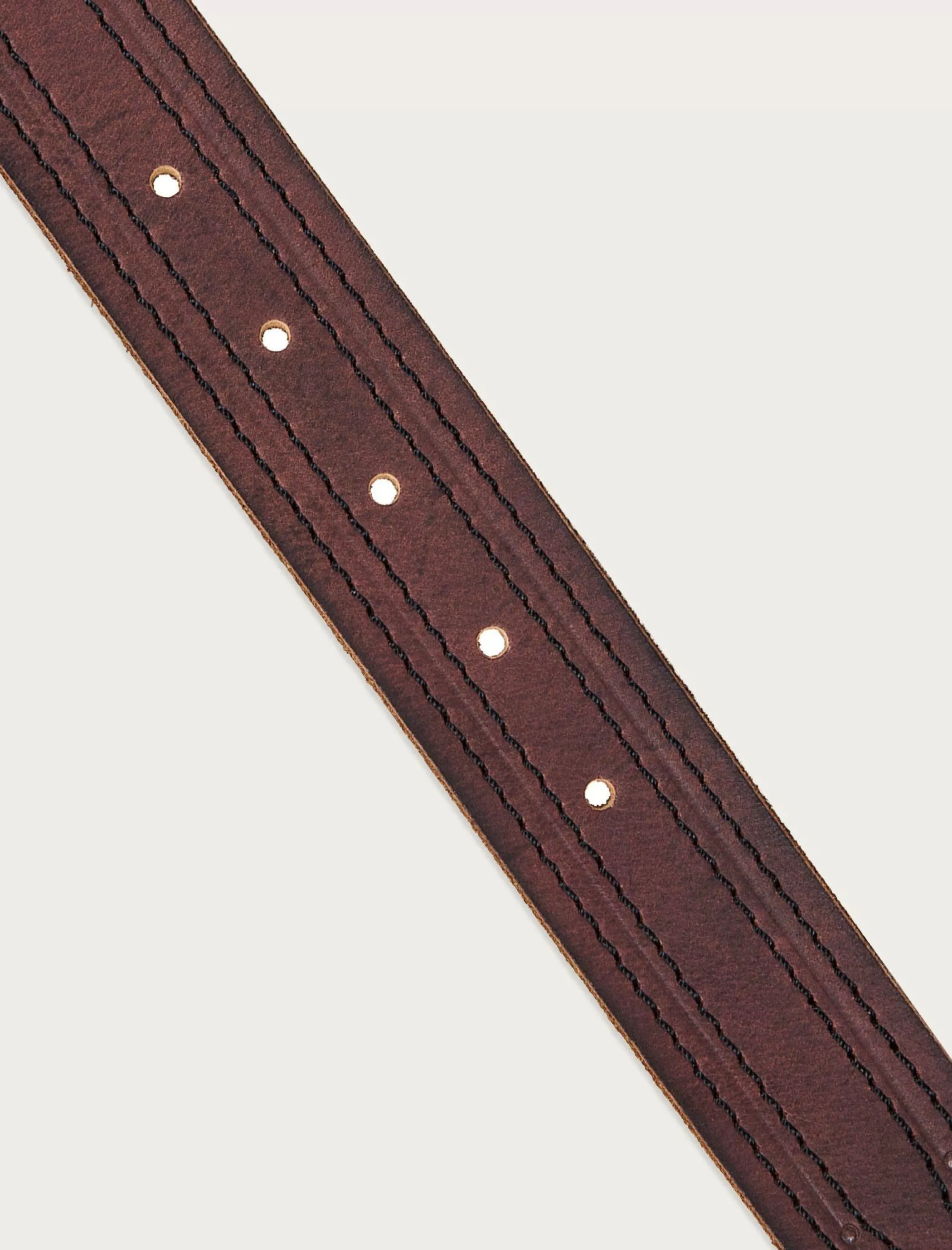 Lucky Brand Belts*antiqued leather belt with darker stitching detail dark brown