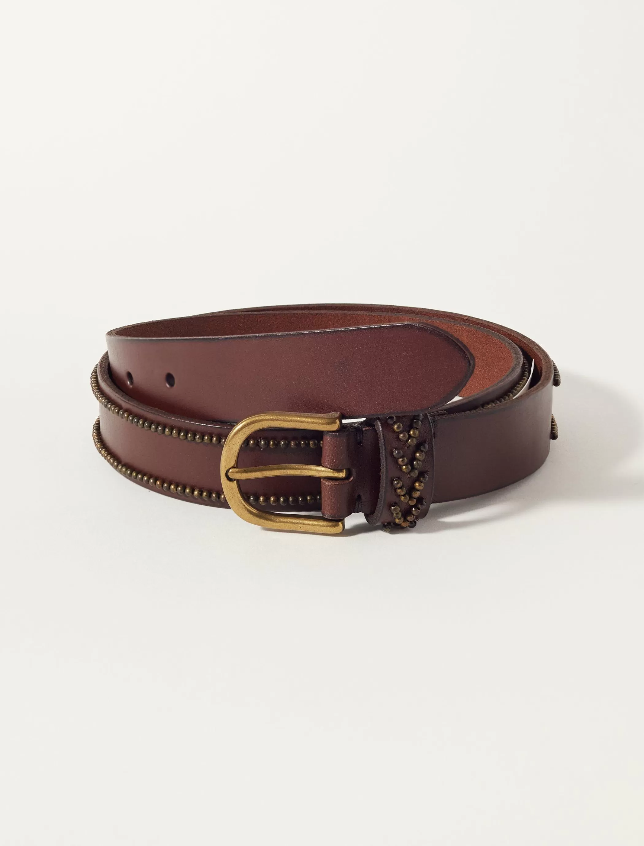 Lucky Brand Belts*beaded leather belt medium brown