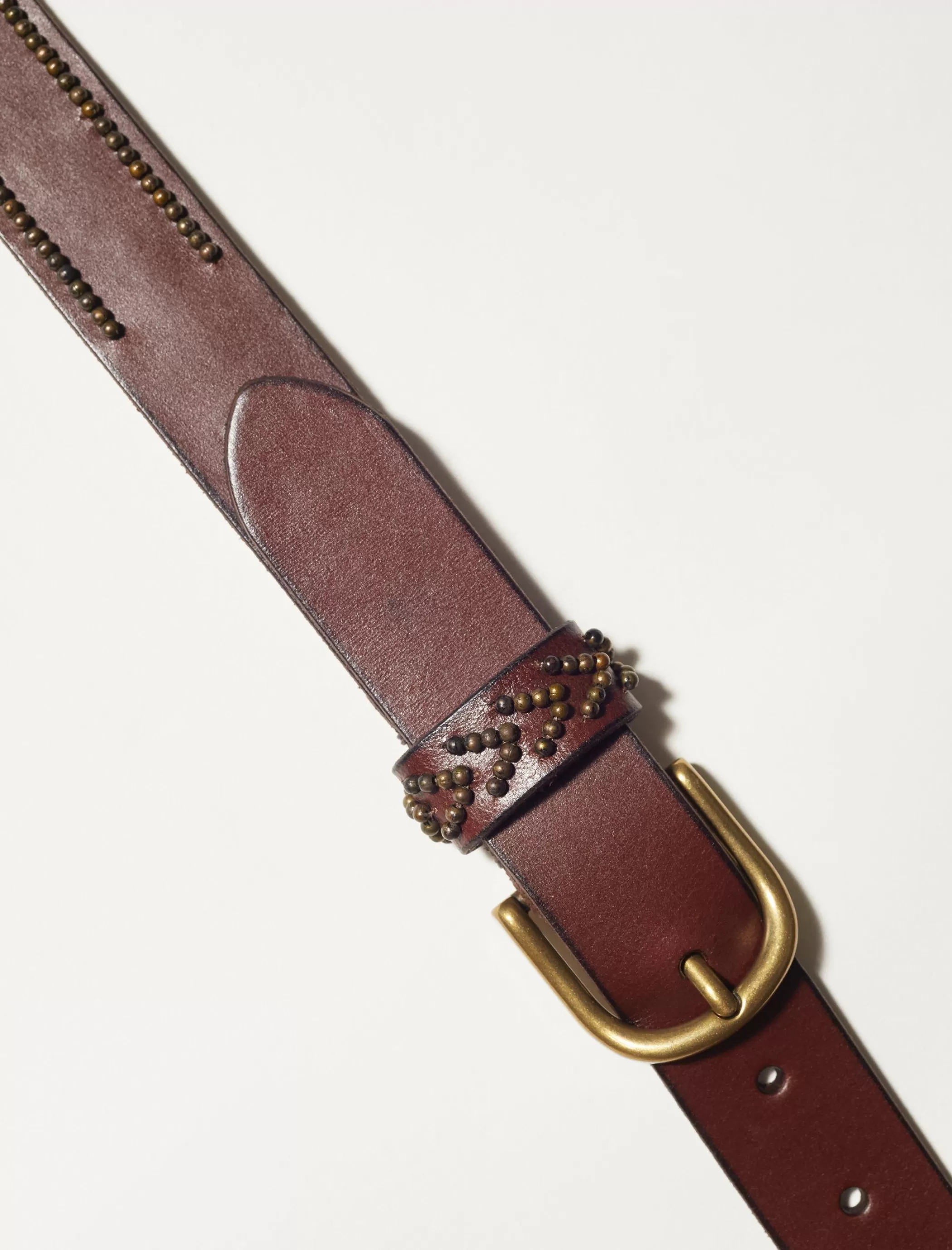 Lucky Brand Belts*beaded leather belt medium brown