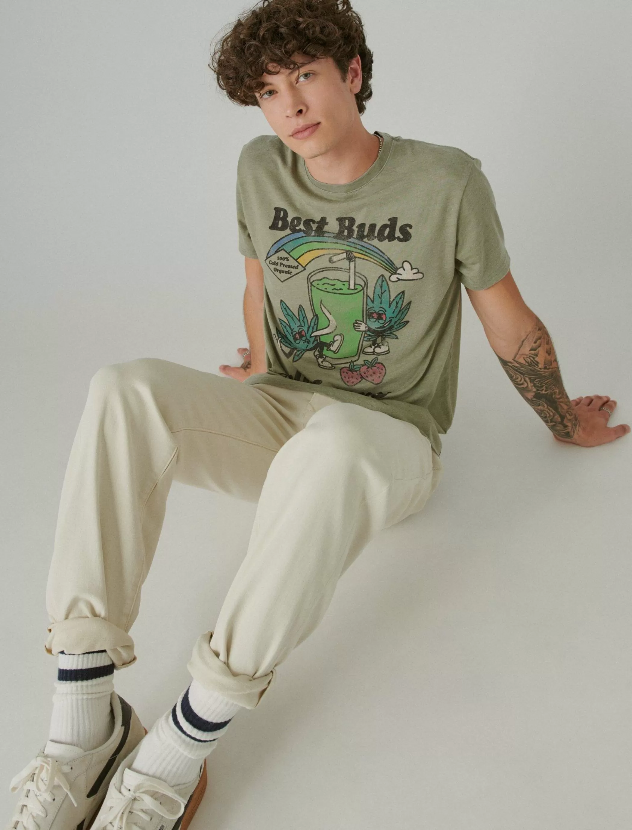 Lucky Brand Graphic Tees*best buds juice oil green