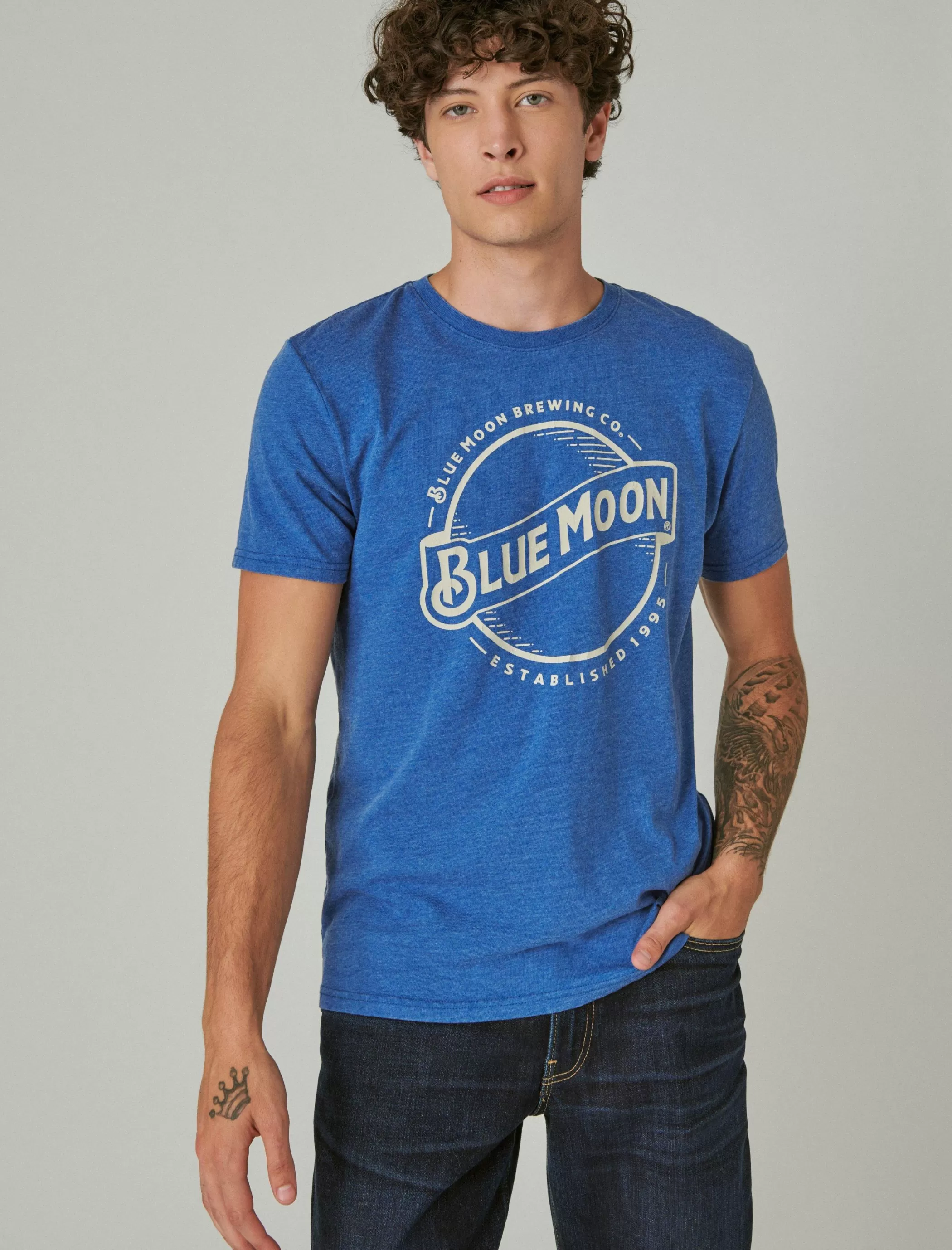 Lucky Brand Graphic Tees*blue moon tee monaco blue