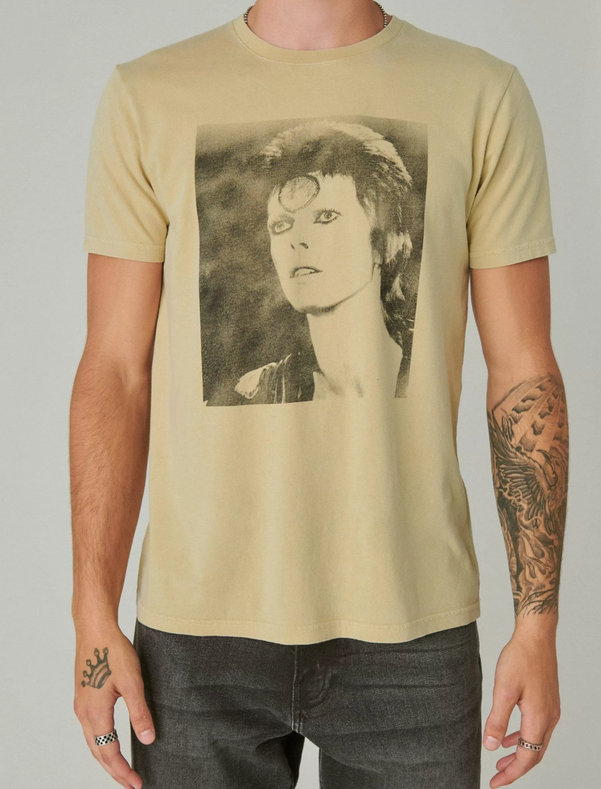 Lucky Brand Graphic Tees*bowie photo pale khaki