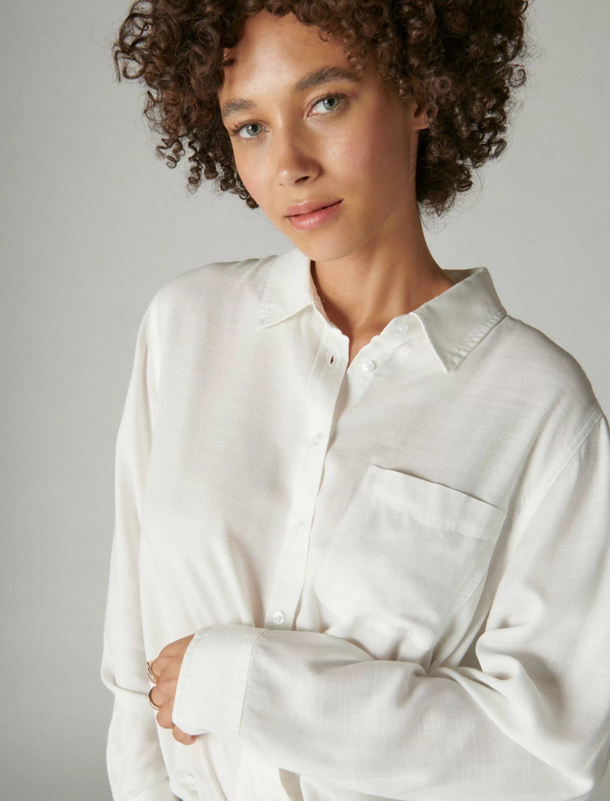 Lucky Brand Blouses*boyfriend button-down shirt bright white