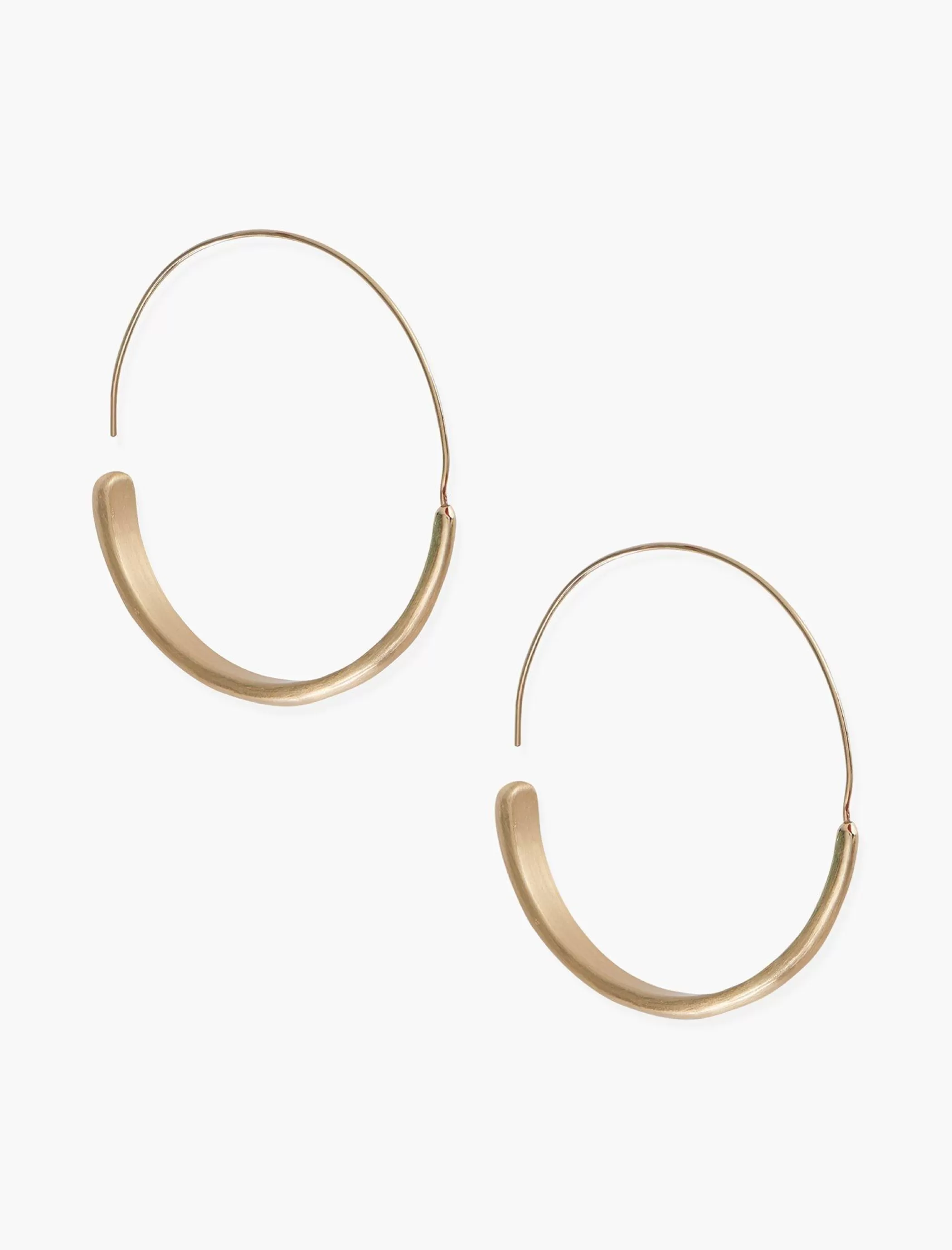 Lucky Brand Jewelry*brushed modern hoop earrings gold