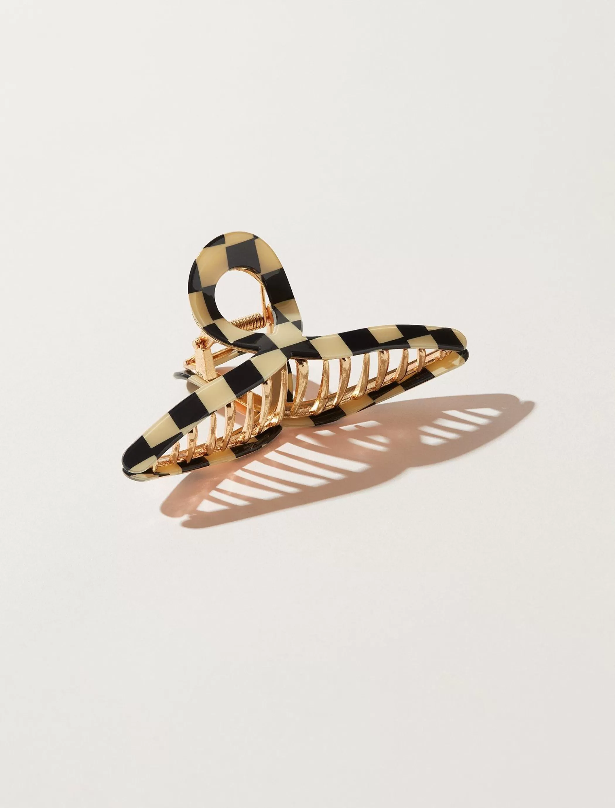 Lucky Brand Hair Accessories*checkered loop claw black