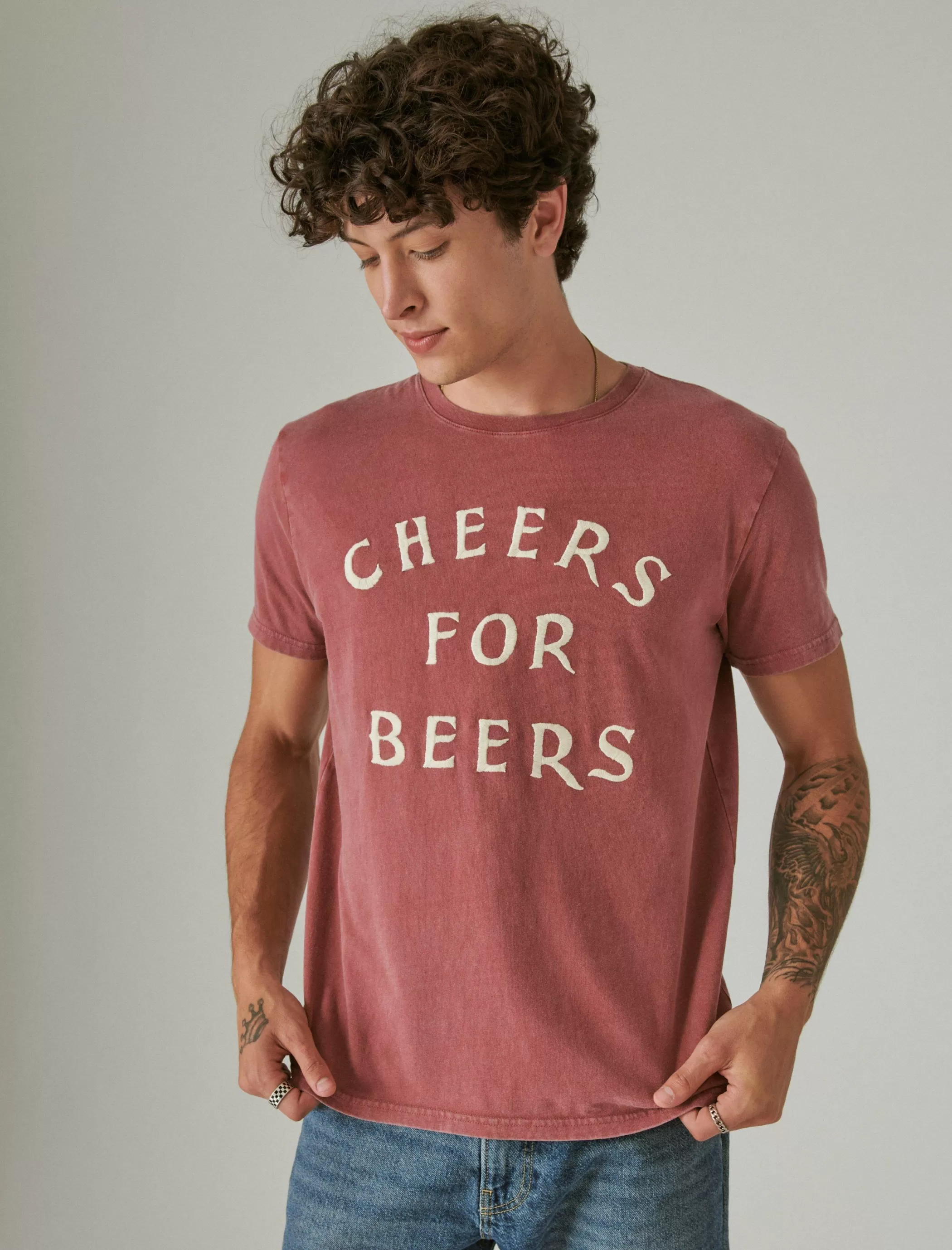 Lucky Brand Graphic Tees*cheers ruby wine