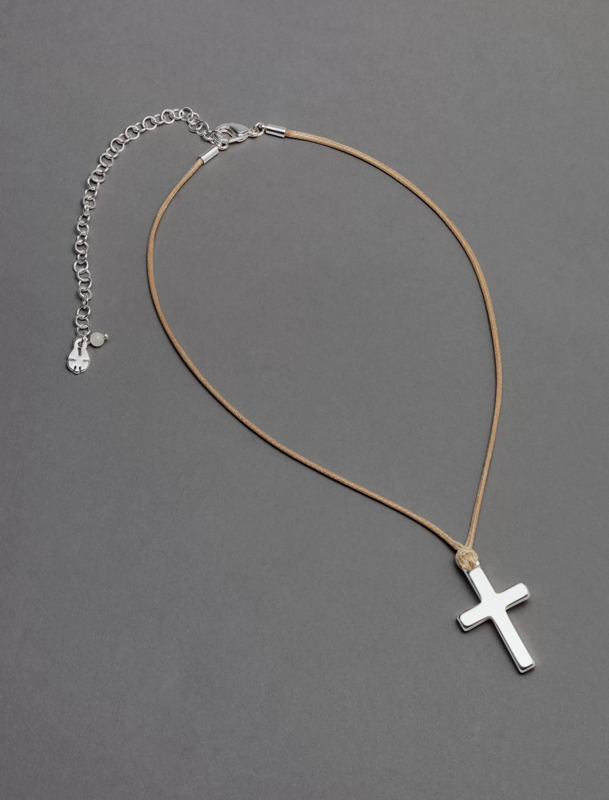 Lucky Brand Jewelry*chord cross choker necklace silver