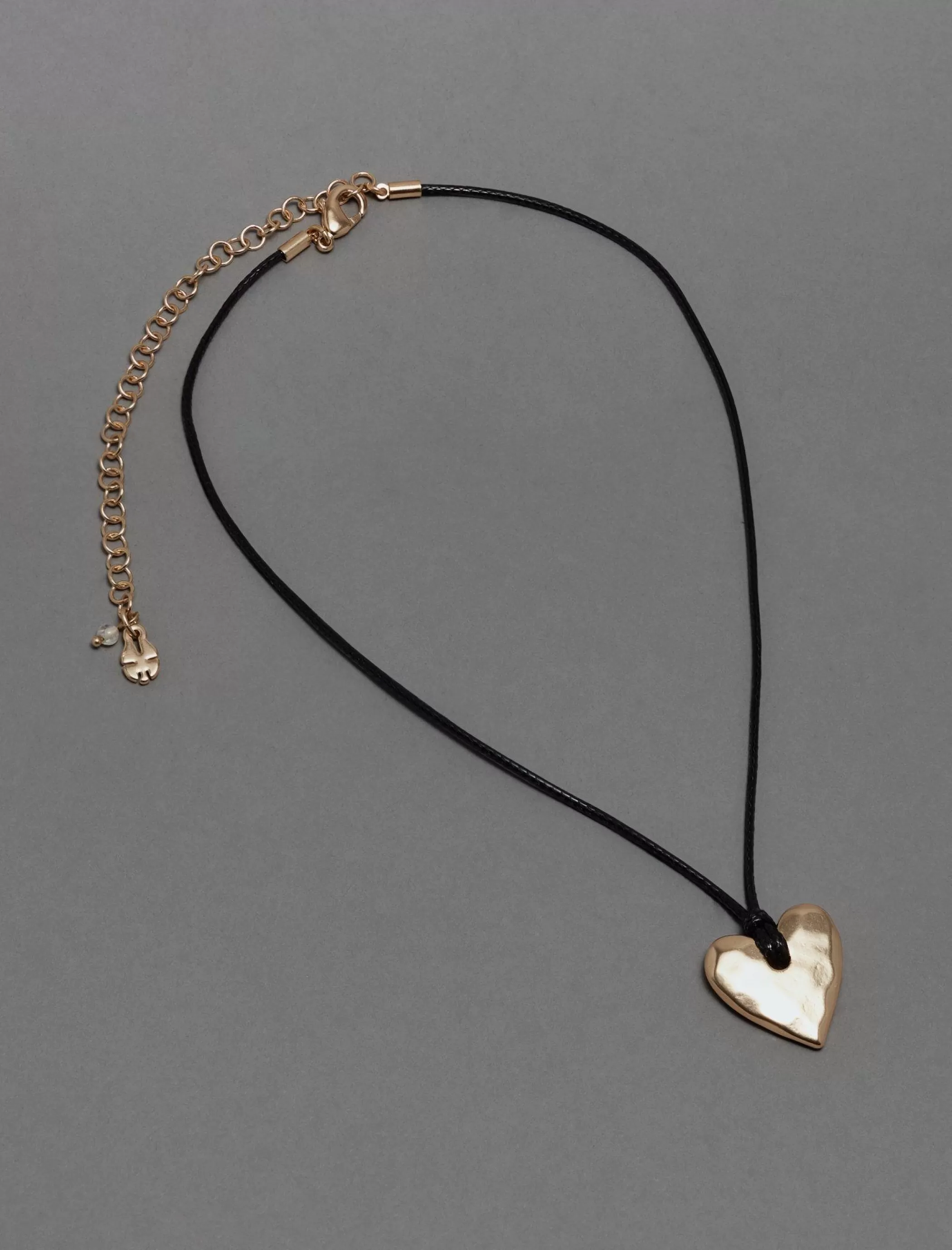 Lucky Brand Jewelry*chord heart choker necklace gold