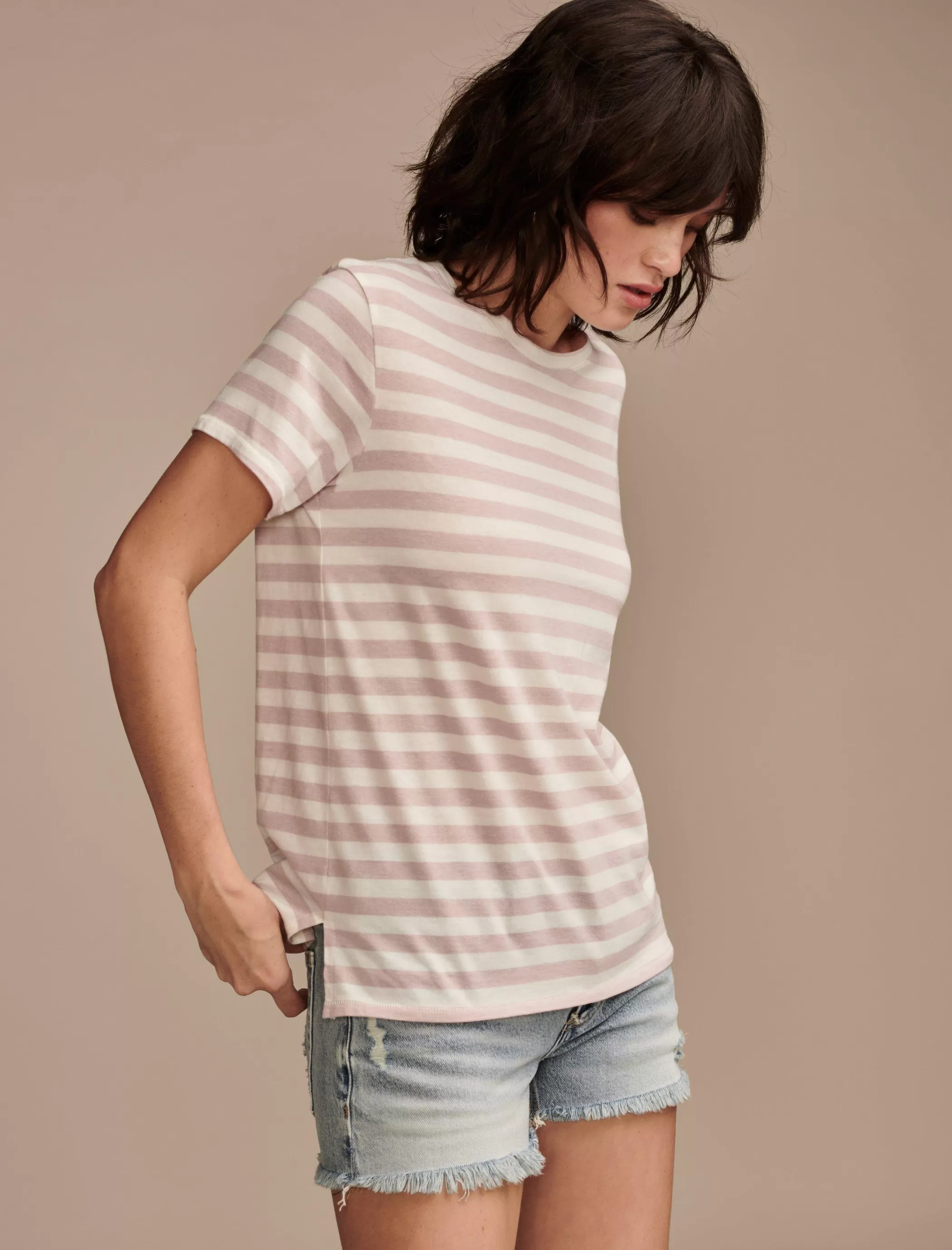 Lucky Brand Knit Tops*classic crew natural stripe