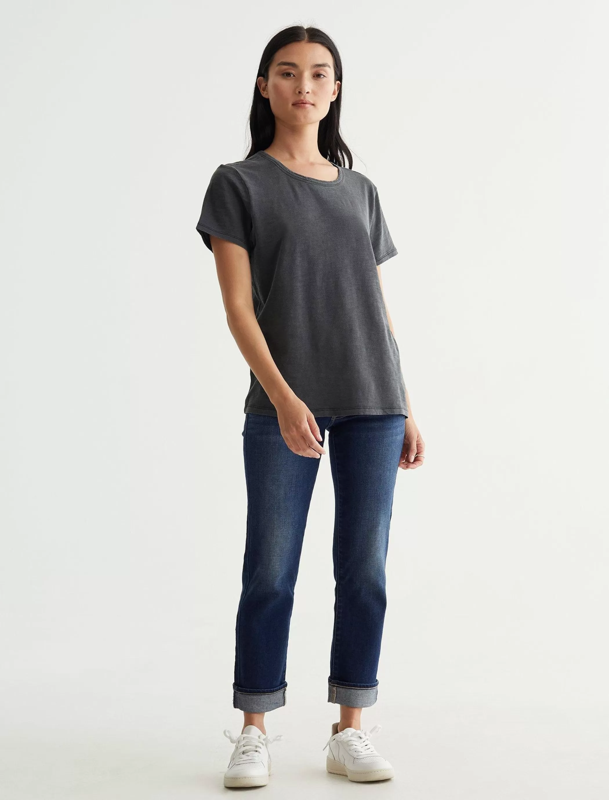 Lucky Brand Graphic Tees*classic crew jet black