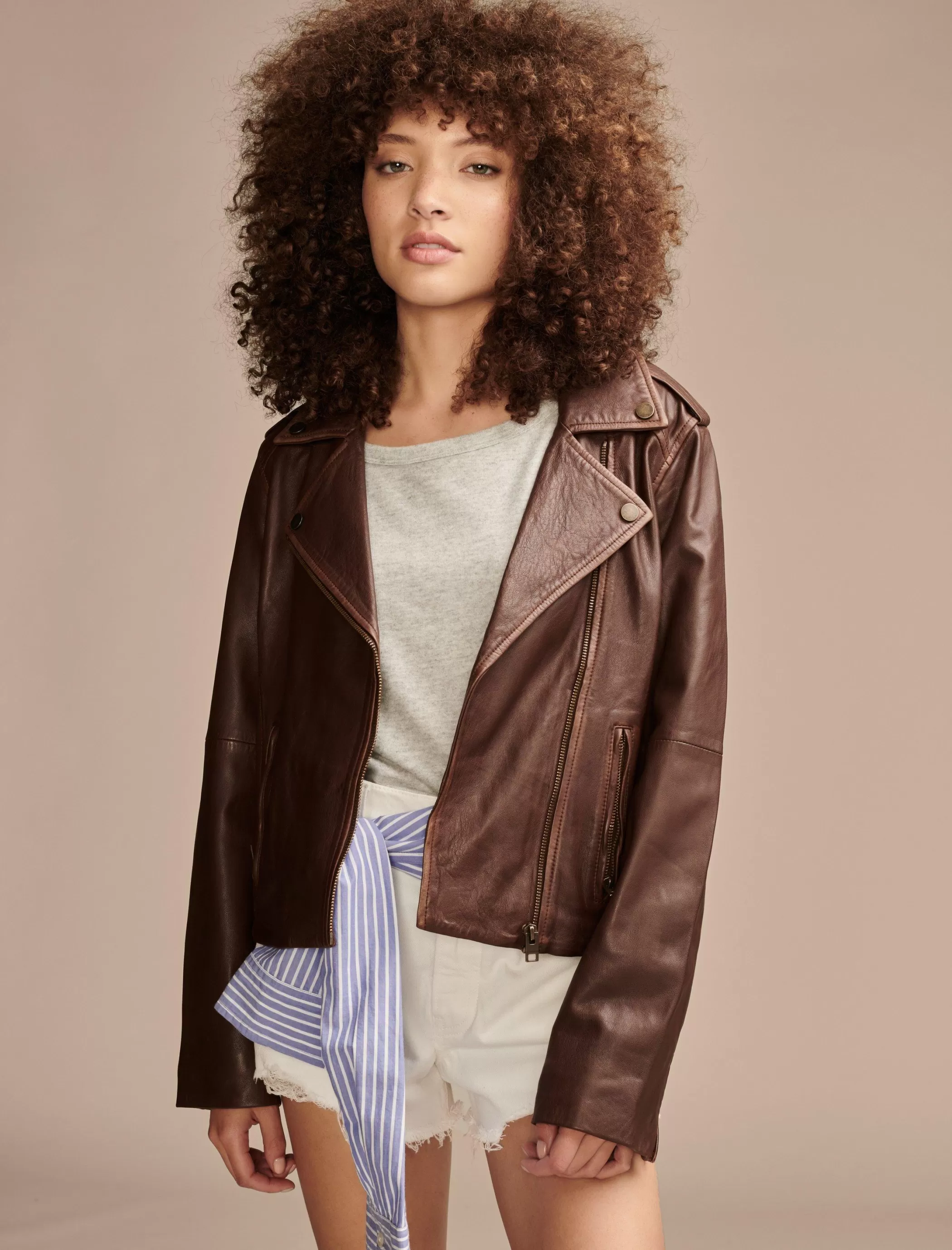 Lucky Brand Jackets & Outerwear*classic leather moto jacket chestnut