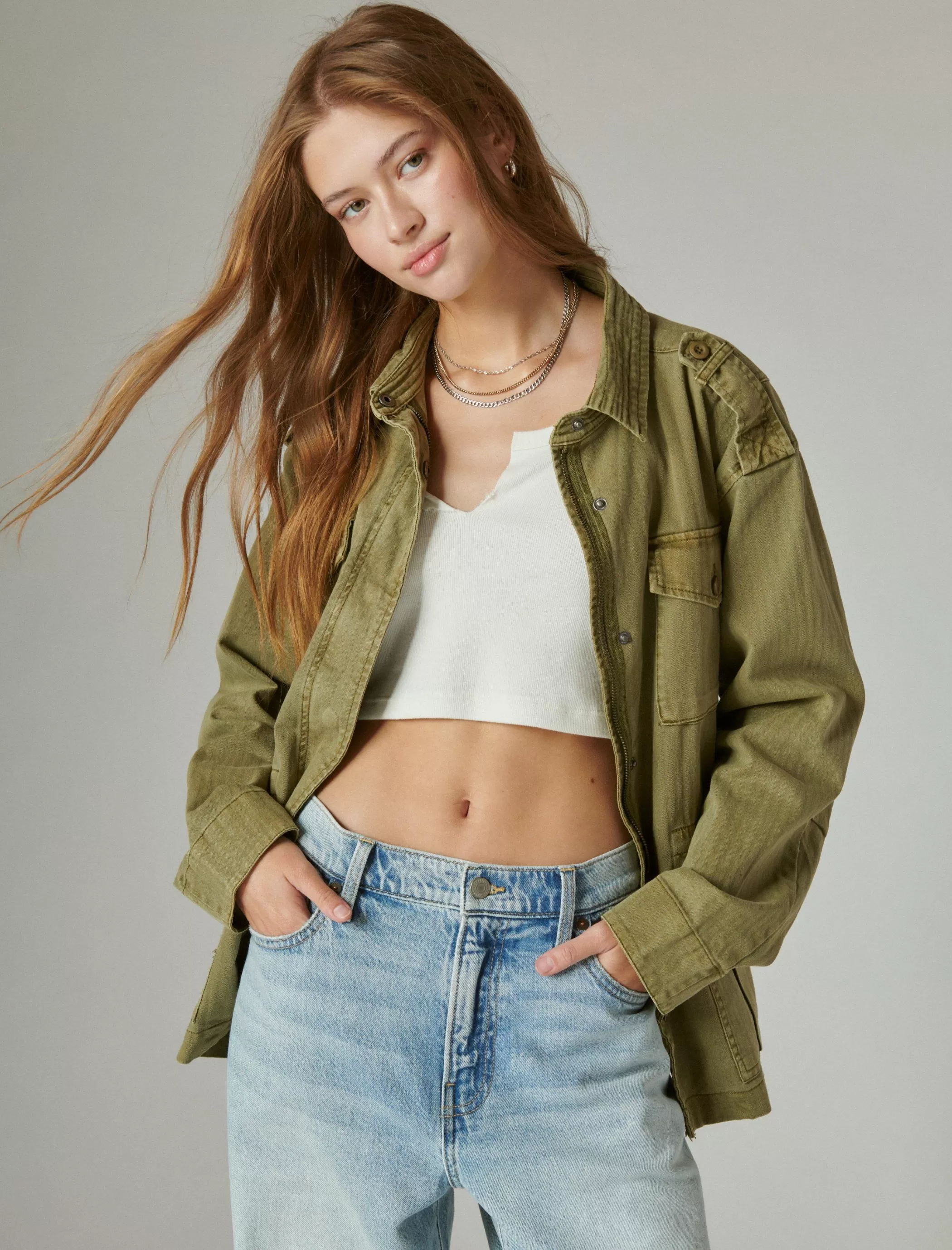 Lucky Brand Jackets & Outerwear*classic military jacket olive drab