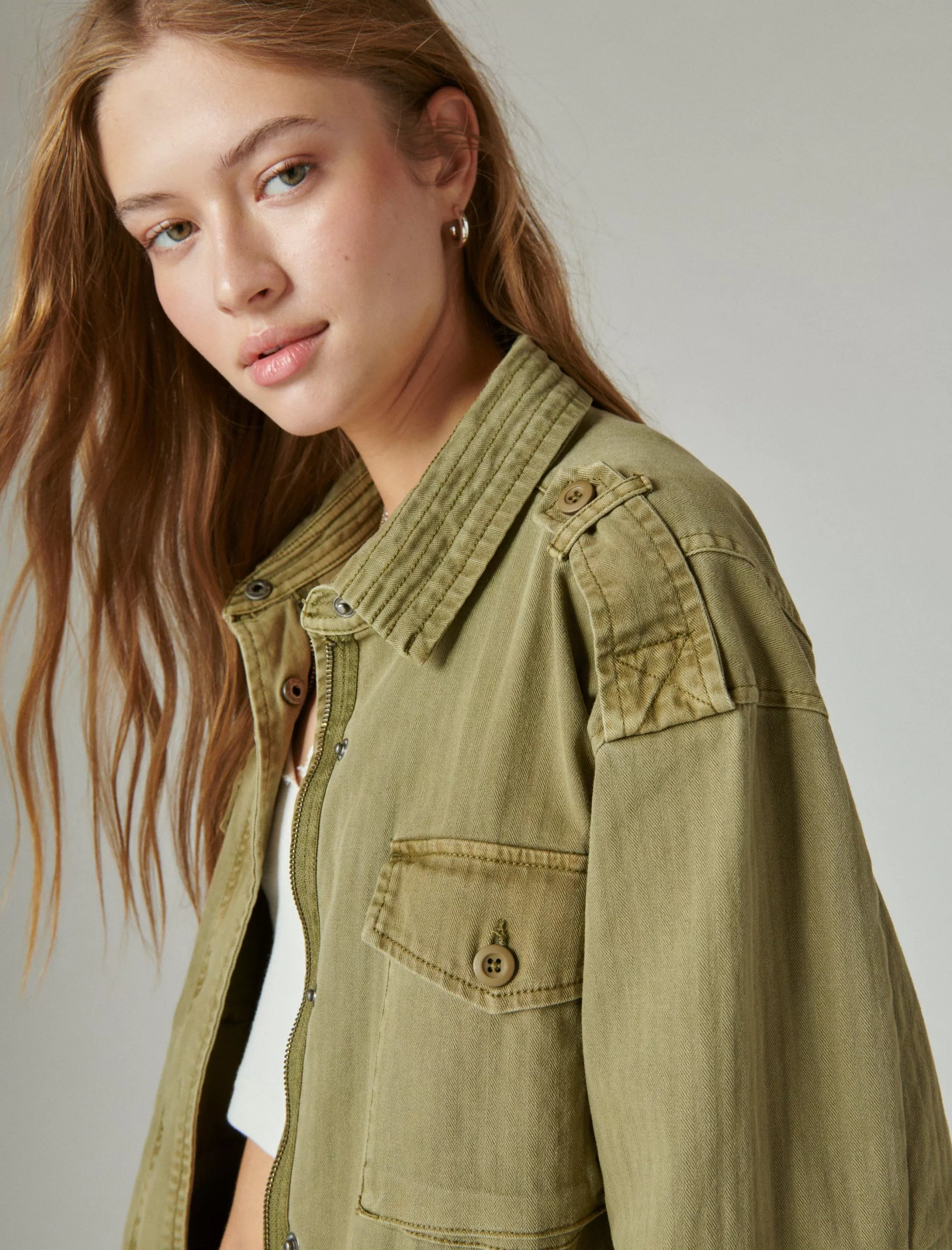 Lucky Brand Jackets & Outerwear*classic military jacket olive drab