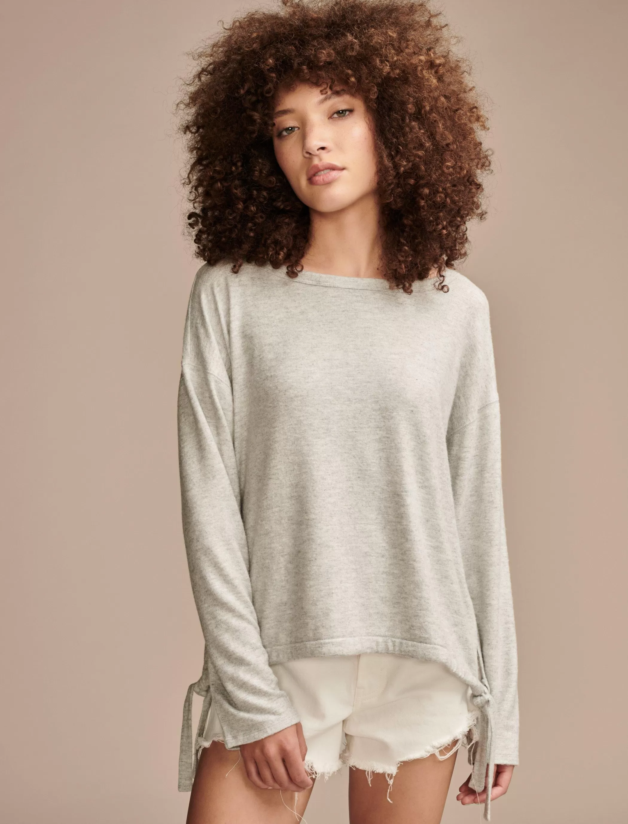 Lucky Brand Knit Tops*cloud jersey bubble top light heather grey