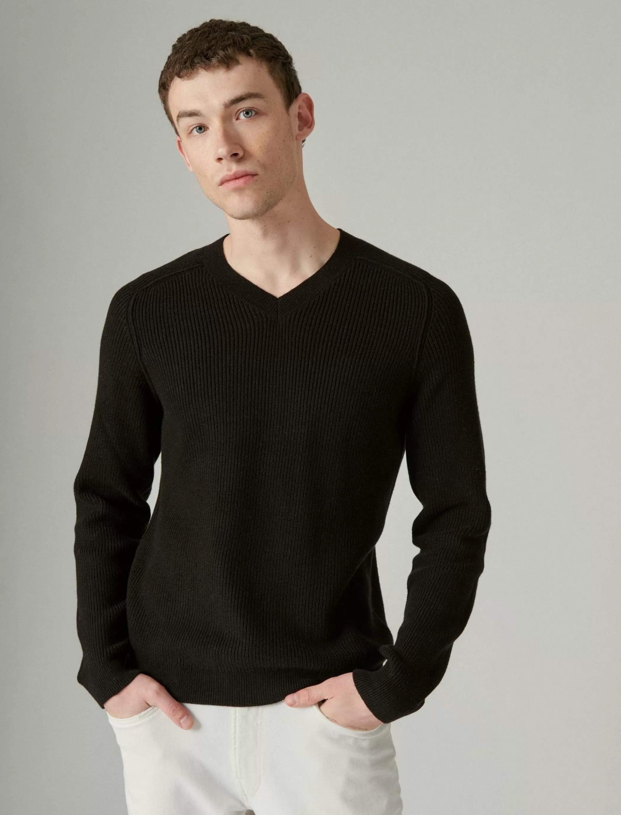 Lucky Brand Sweaters*cloud soft v-neck sweater #001 black