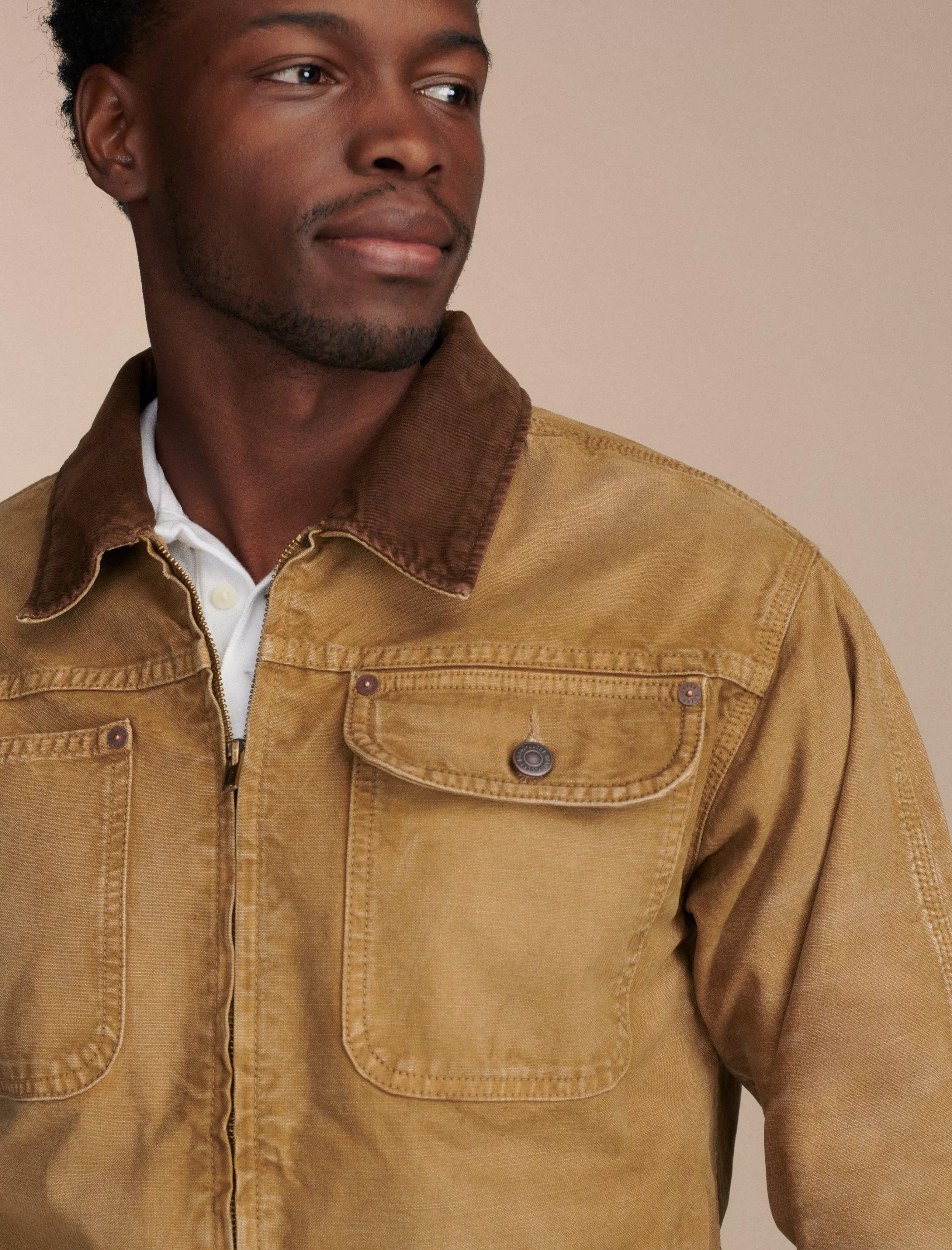 Lucky Brand Jackets & Outerwear*corduroy collar trucker jacket legend khaki