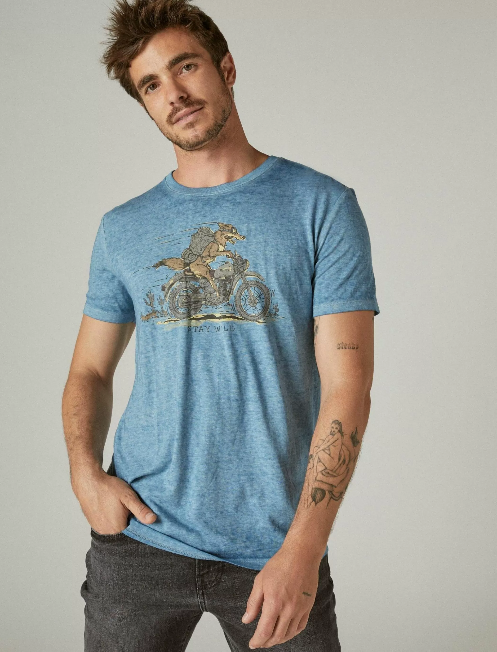 Lucky Brand Graphic Tees*coyote biker tee allure