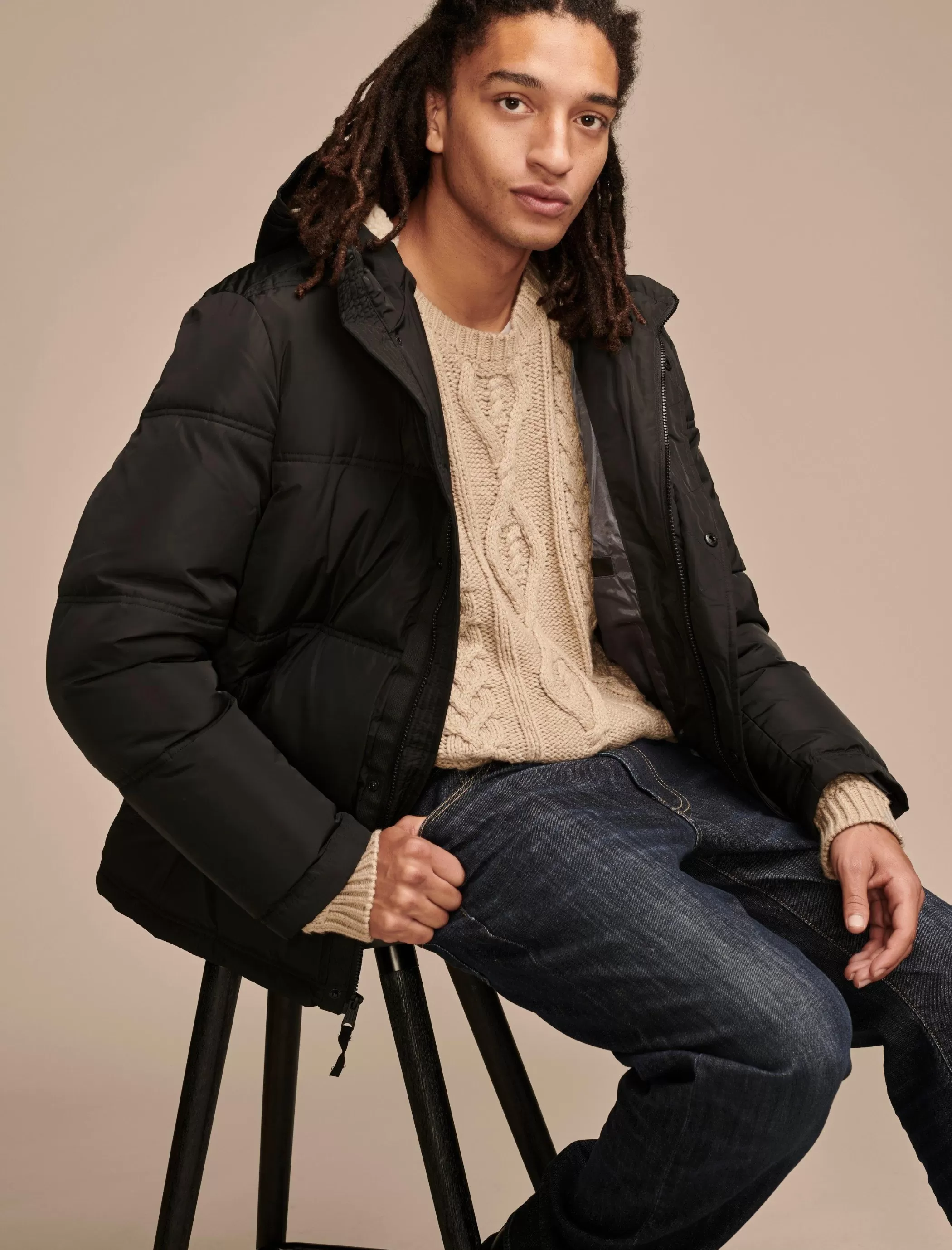 Lucky Brand Jackets & Outerwear*davis hooded puffer black