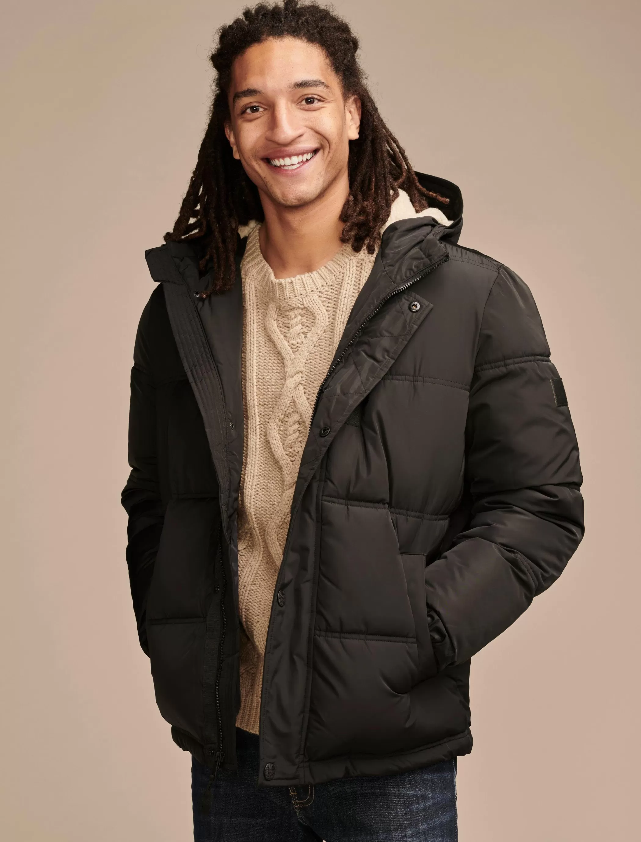 Lucky Brand Jackets & Outerwear*davis hooded puffer black