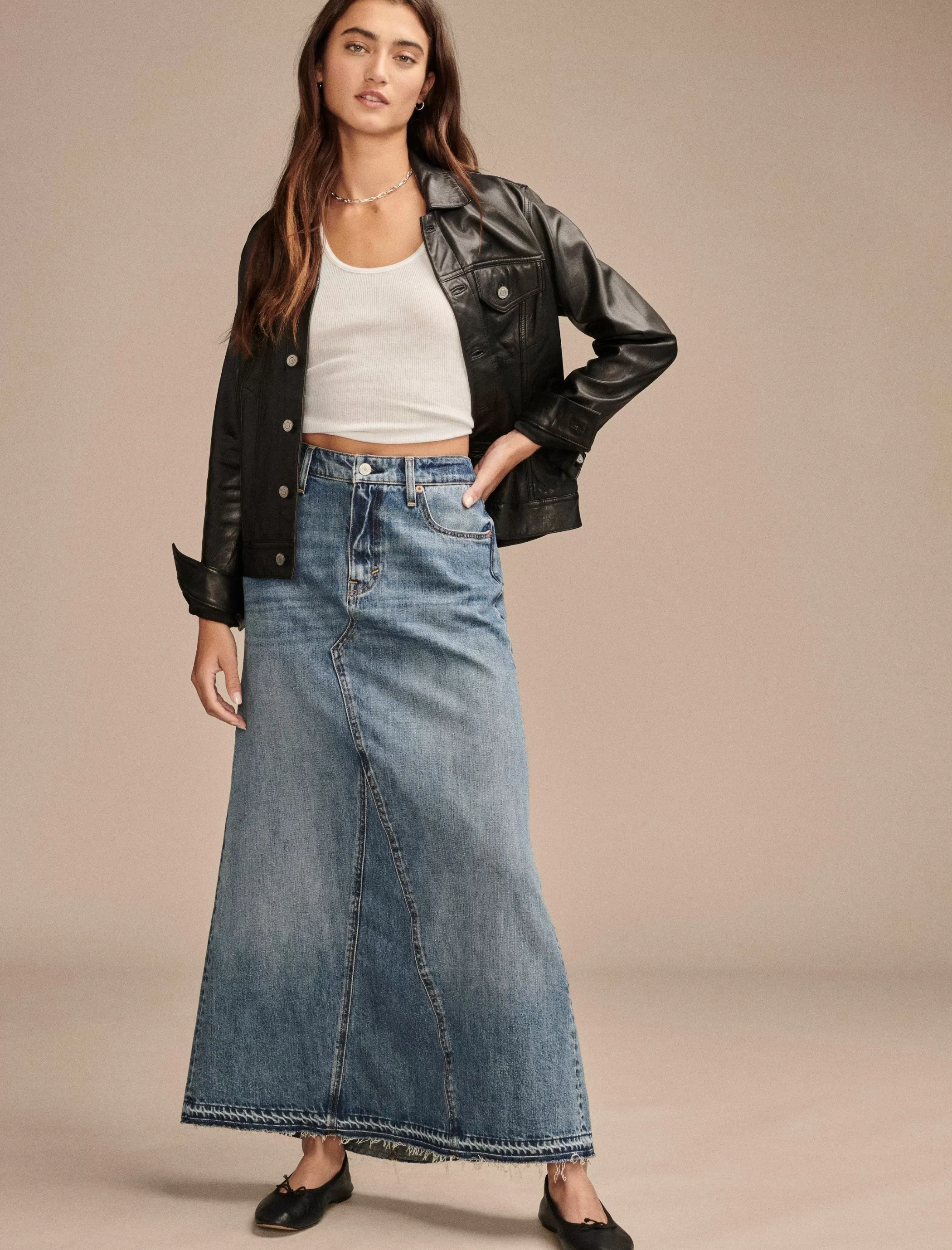 Lucky Brand Skirts | Jeans*denim maxi skirt mackie wash