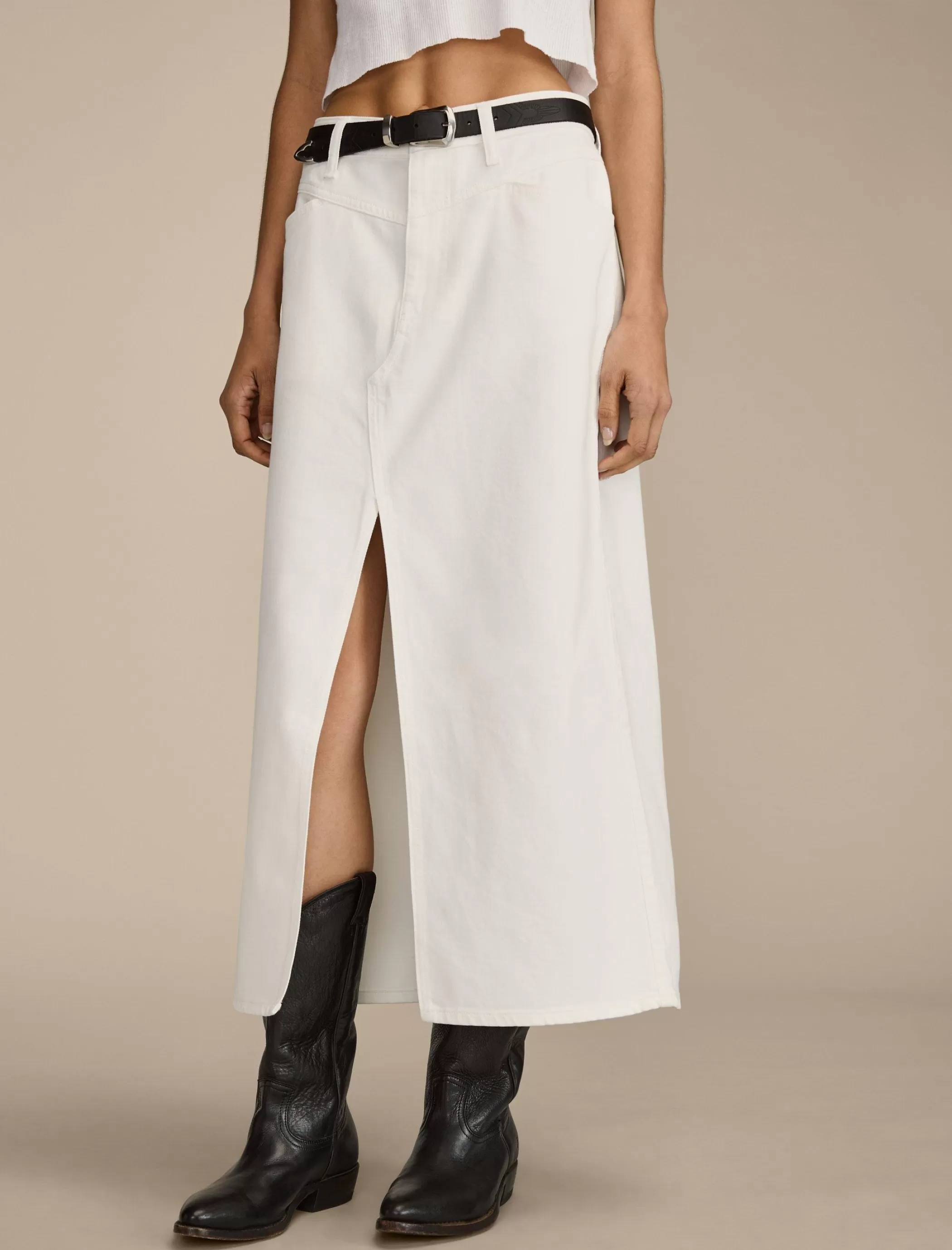 Lucky Brand Skirts | Jeans*denim maxi skirt with slit bright white