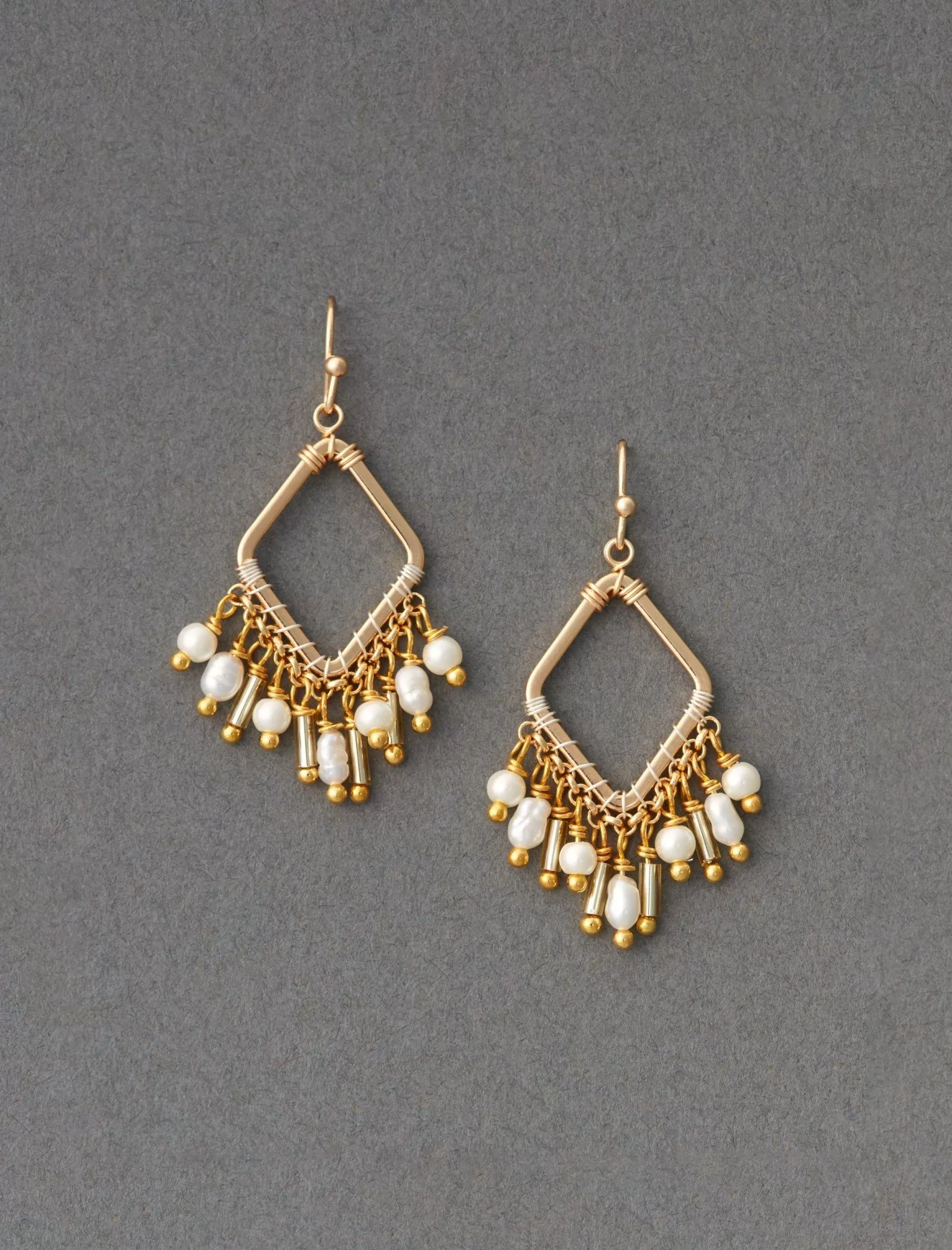 Lucky Brand Jewelry*diamond pearl drop earring gold