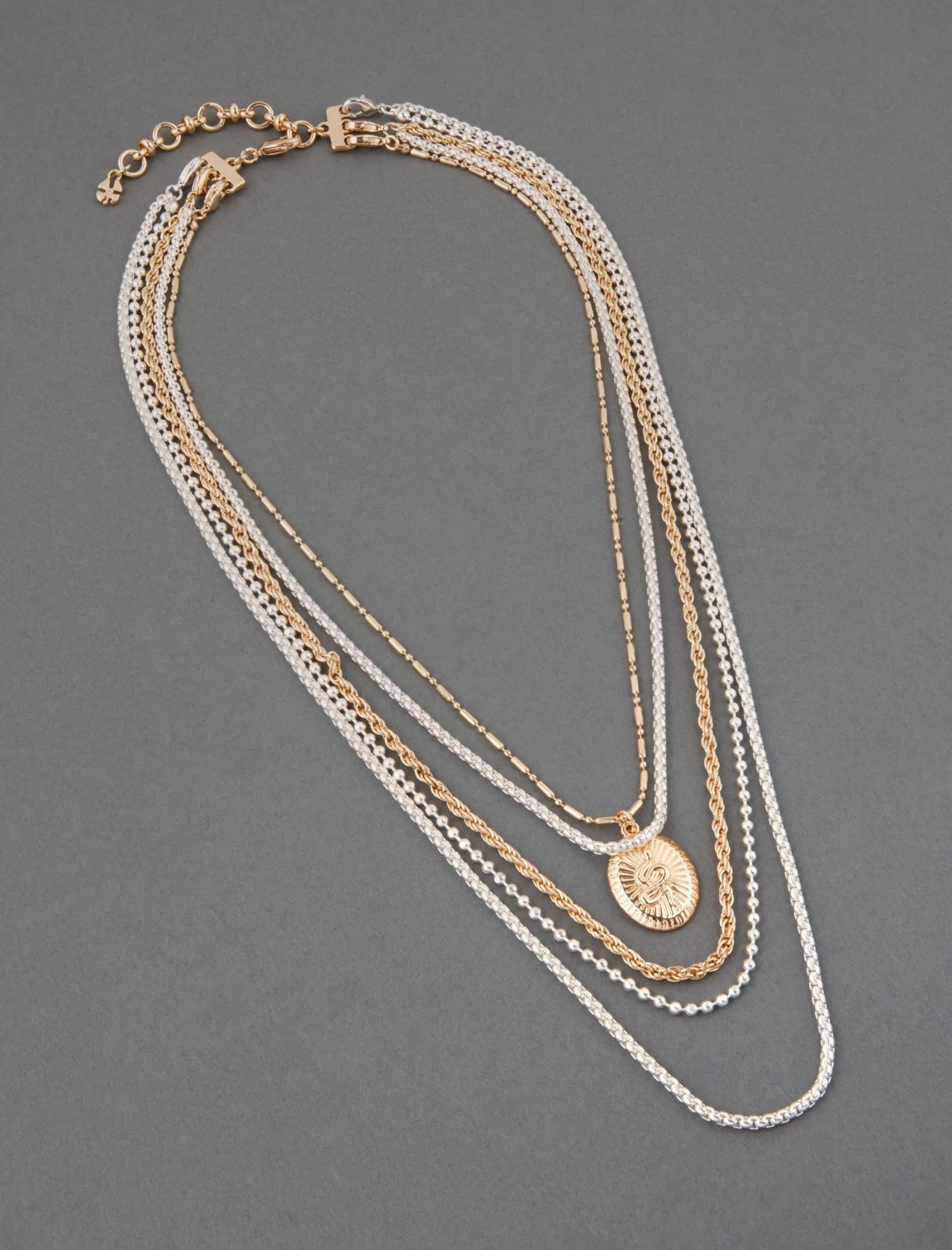 Lucky Brand Jewelry*drama layer necklace two tone