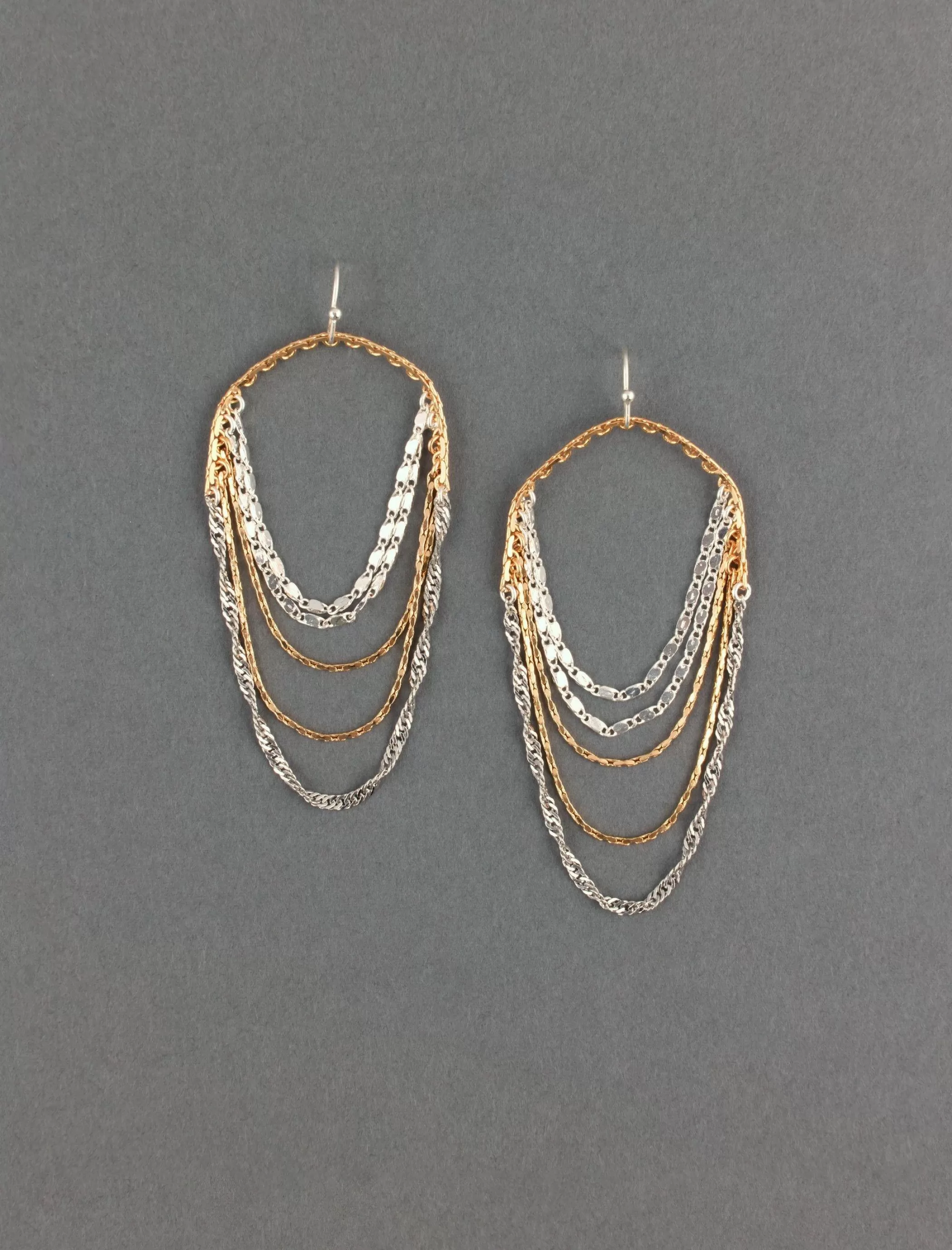 Lucky Brand Jewelry*drama chain earring two tone