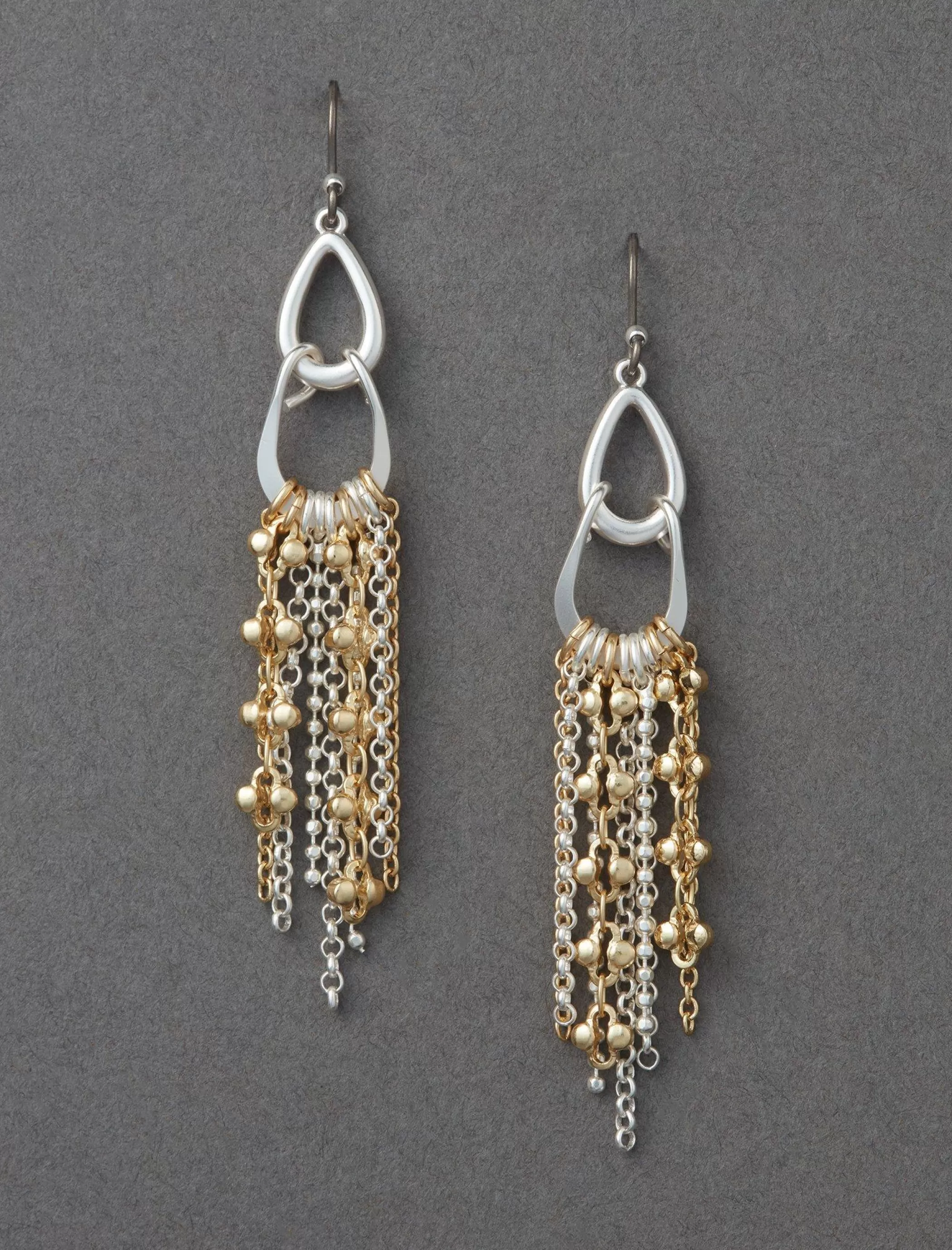 Lucky Brand Jewelry*drop chain earring two tone