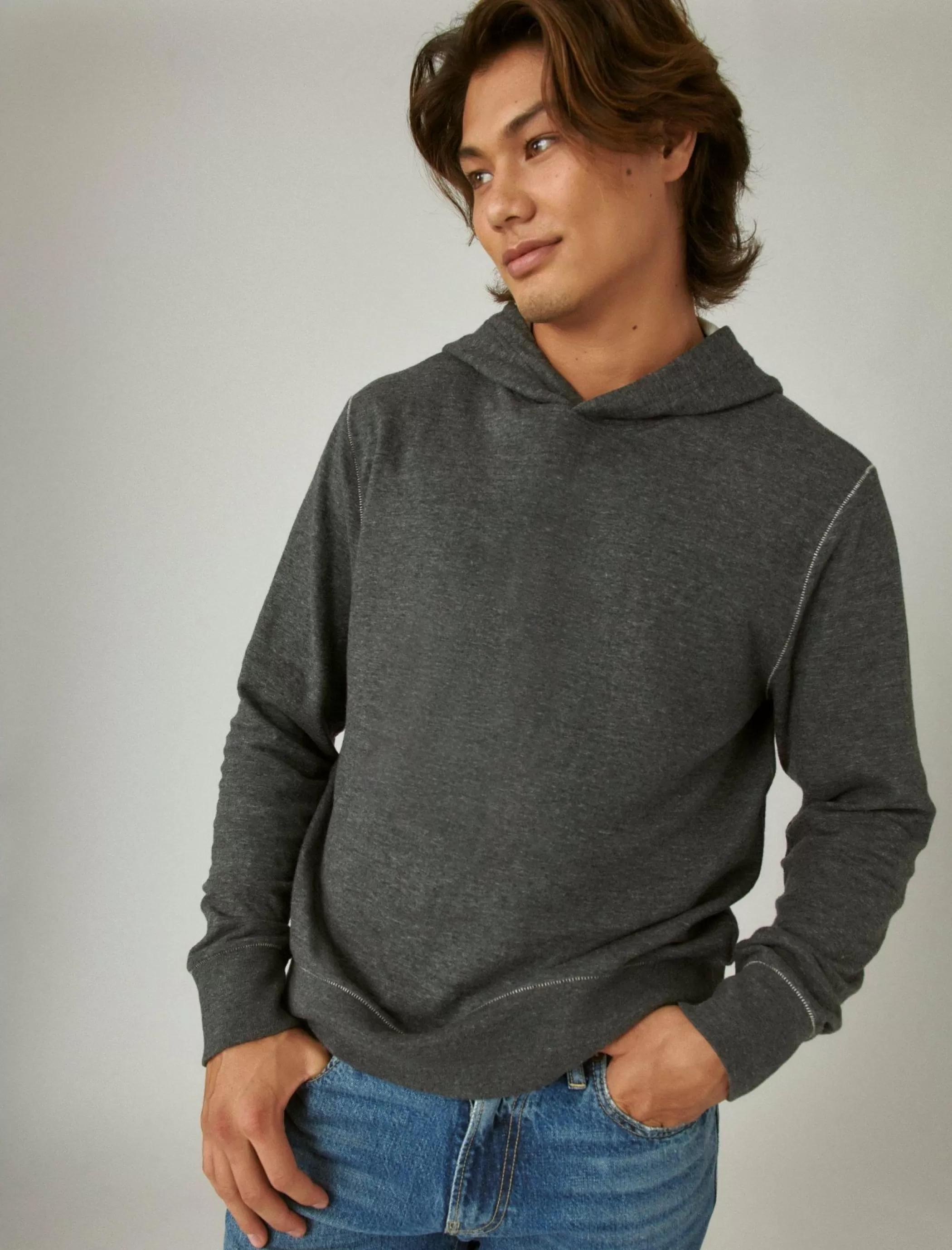 Lucky Brand Shirts & Tops*duo fold hoodie charcoal