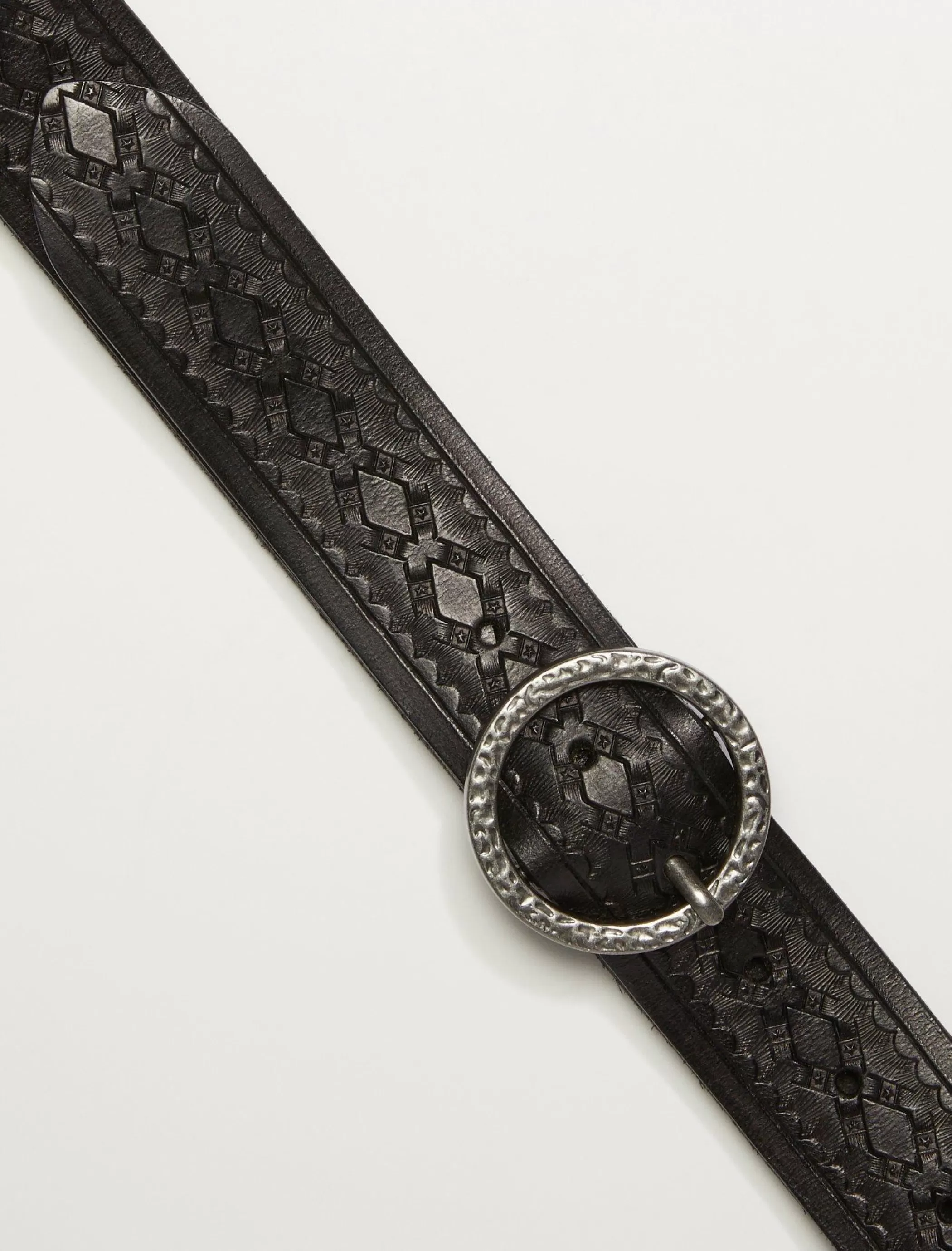 Lucky Brand Belts*embossed pattern belt black