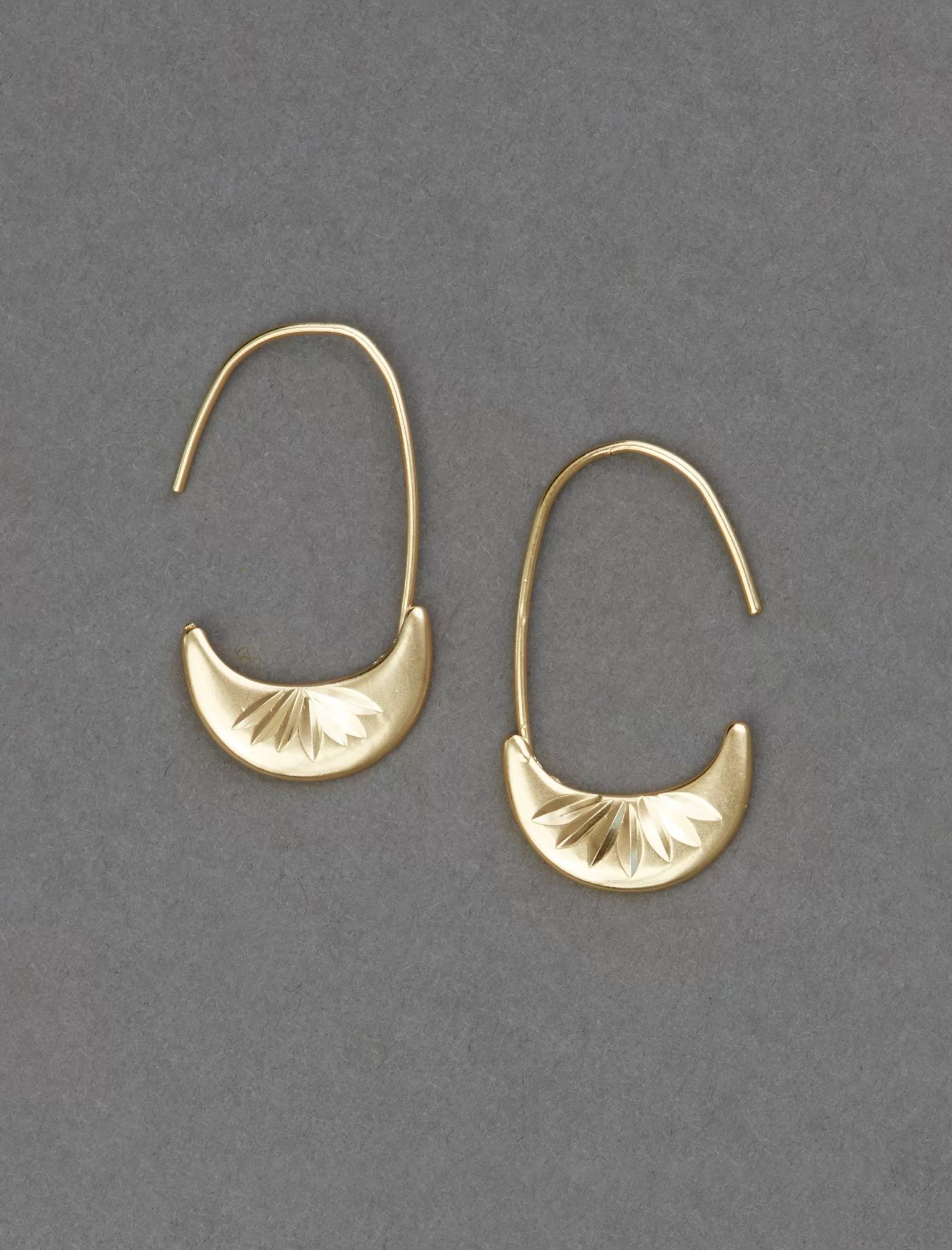 Lucky Brand Jewelry*etch threader hoop earring gold