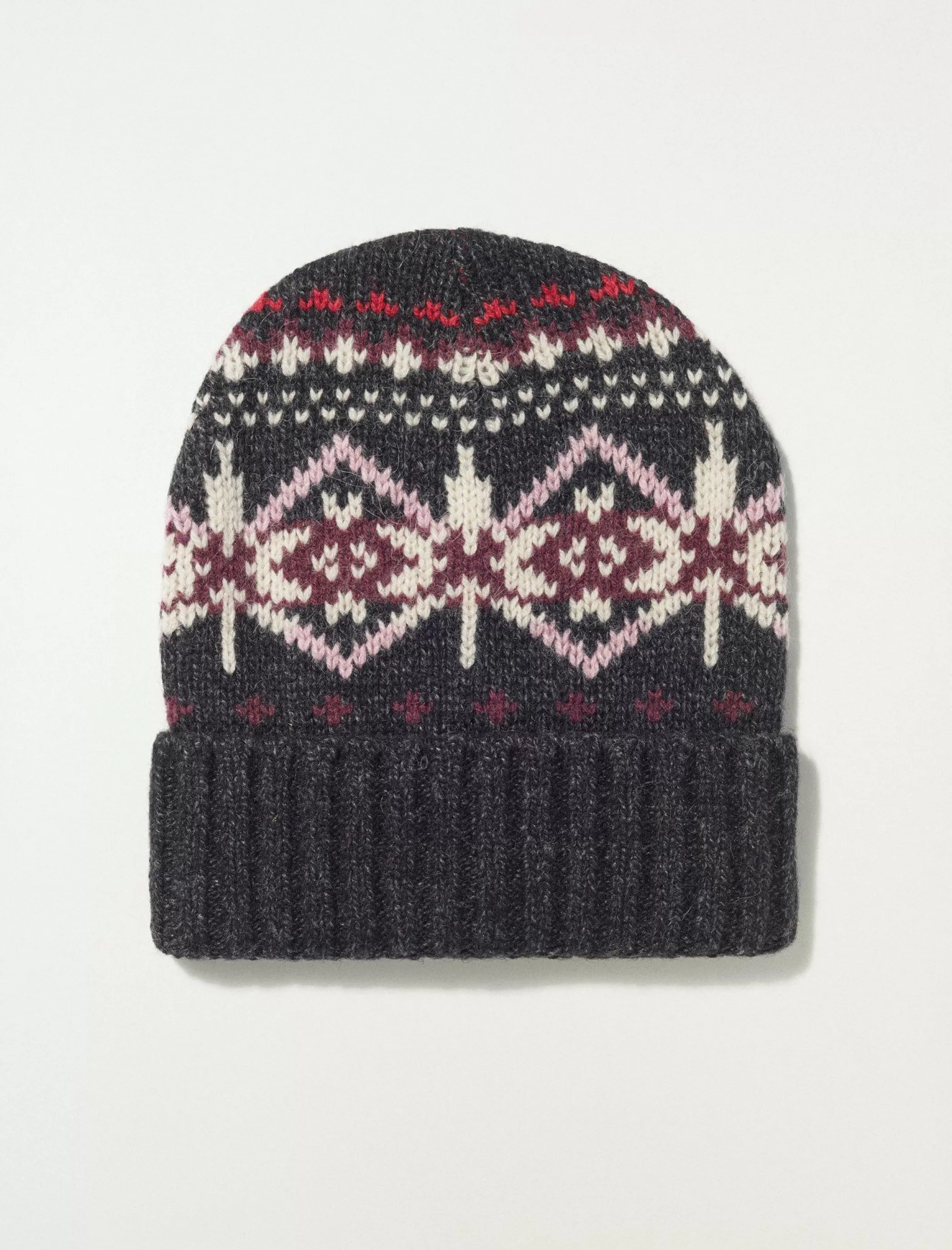 Lucky Brand Hats*fair isle beanie dark heather grey co