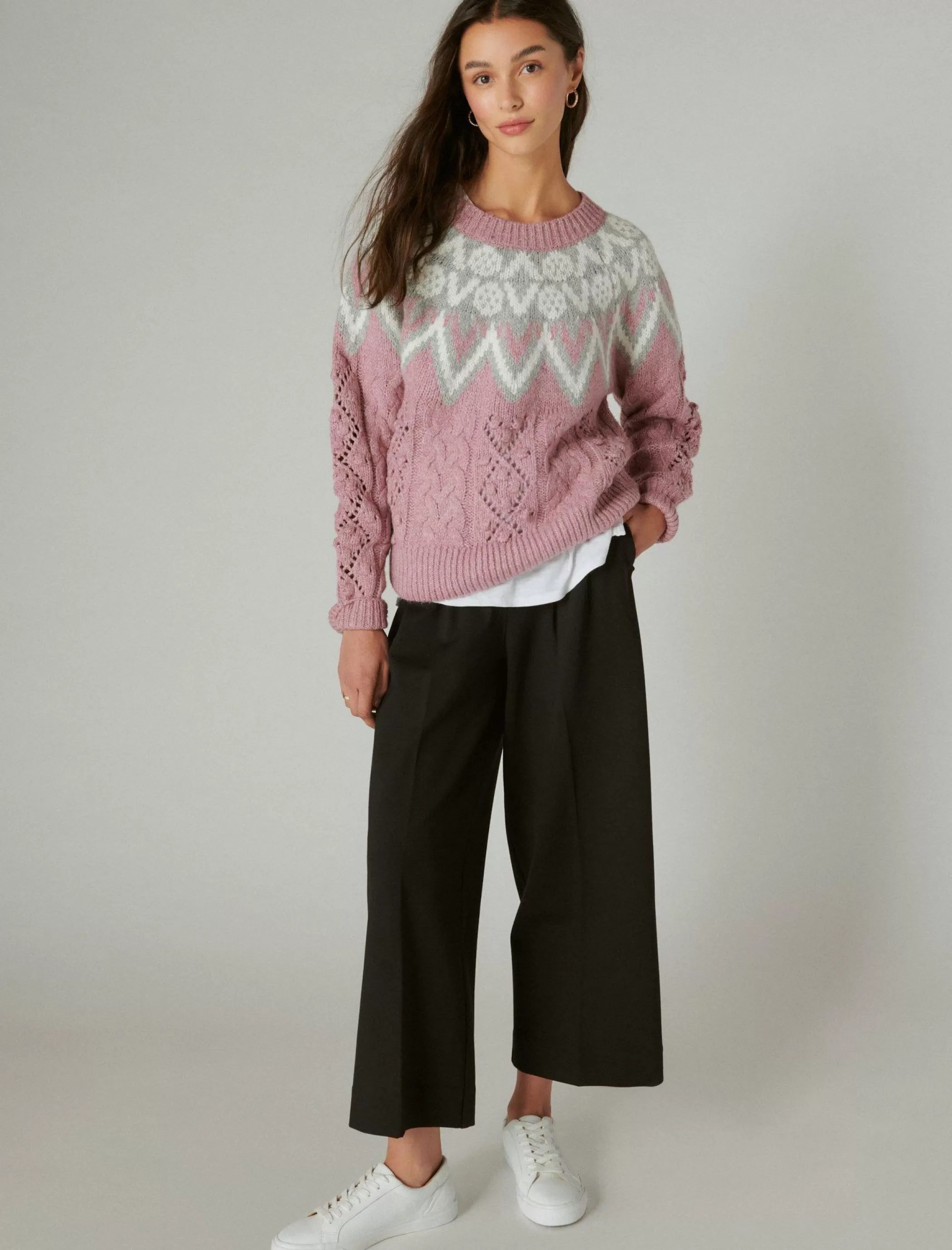 Lucky Brand Sweaters & Sweatshirts*fair isle sweater dawn pink combo