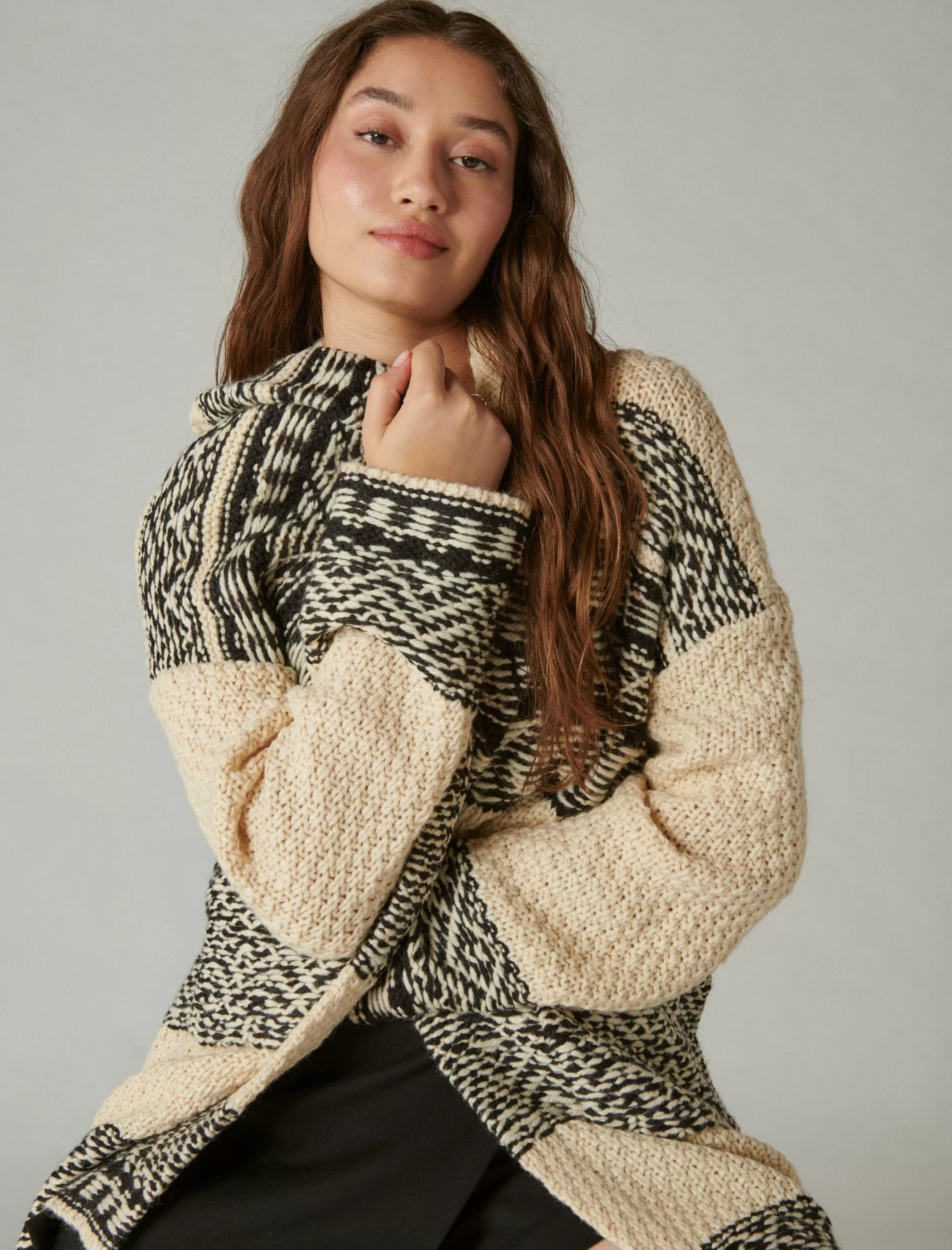 Lucky Brand Sweaters & Sweatshirts*fairisle coatigan egret combo