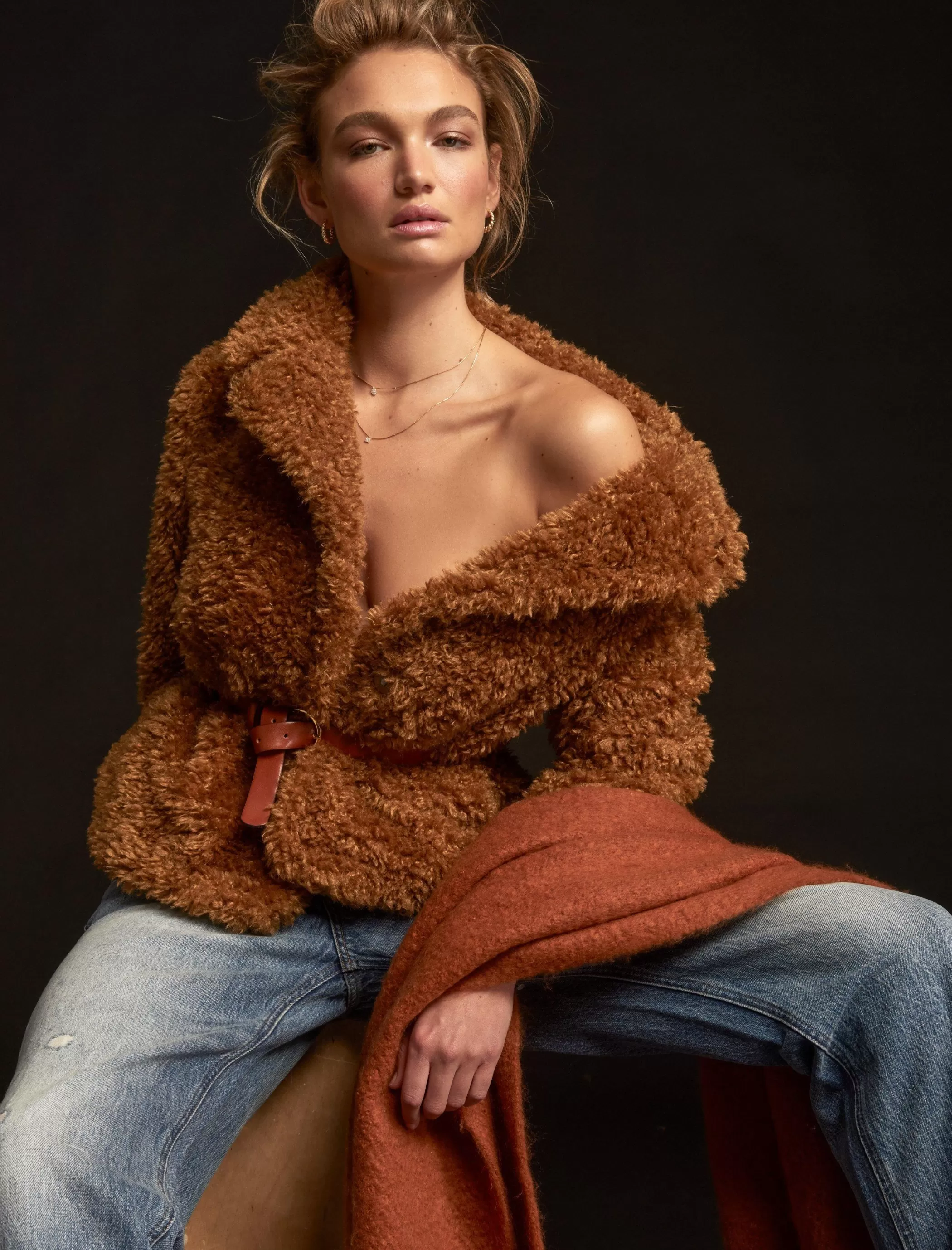 Lucky Brand Jackets & Outerwear*faux teddy coat toffee