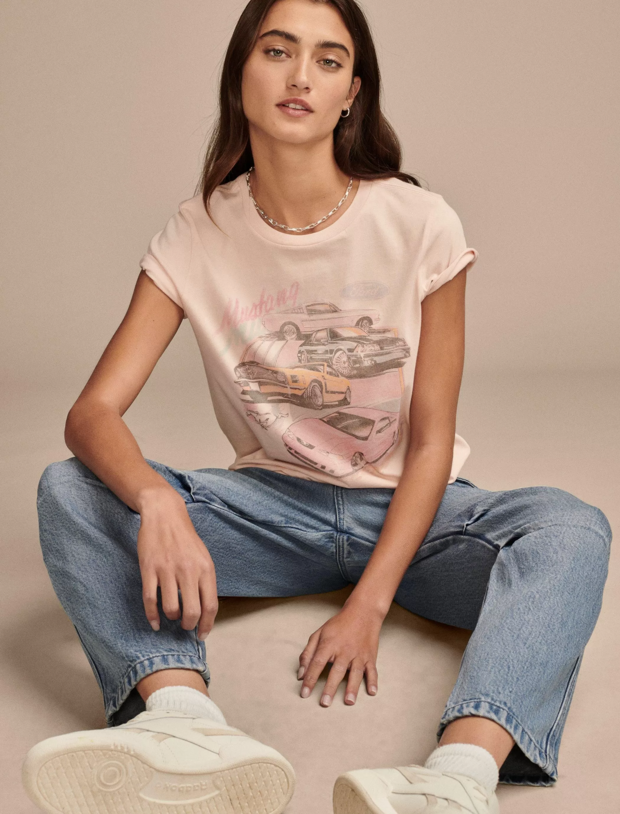 Lucky Brand Graphic Tees*ford mustang classic crew sepia rose