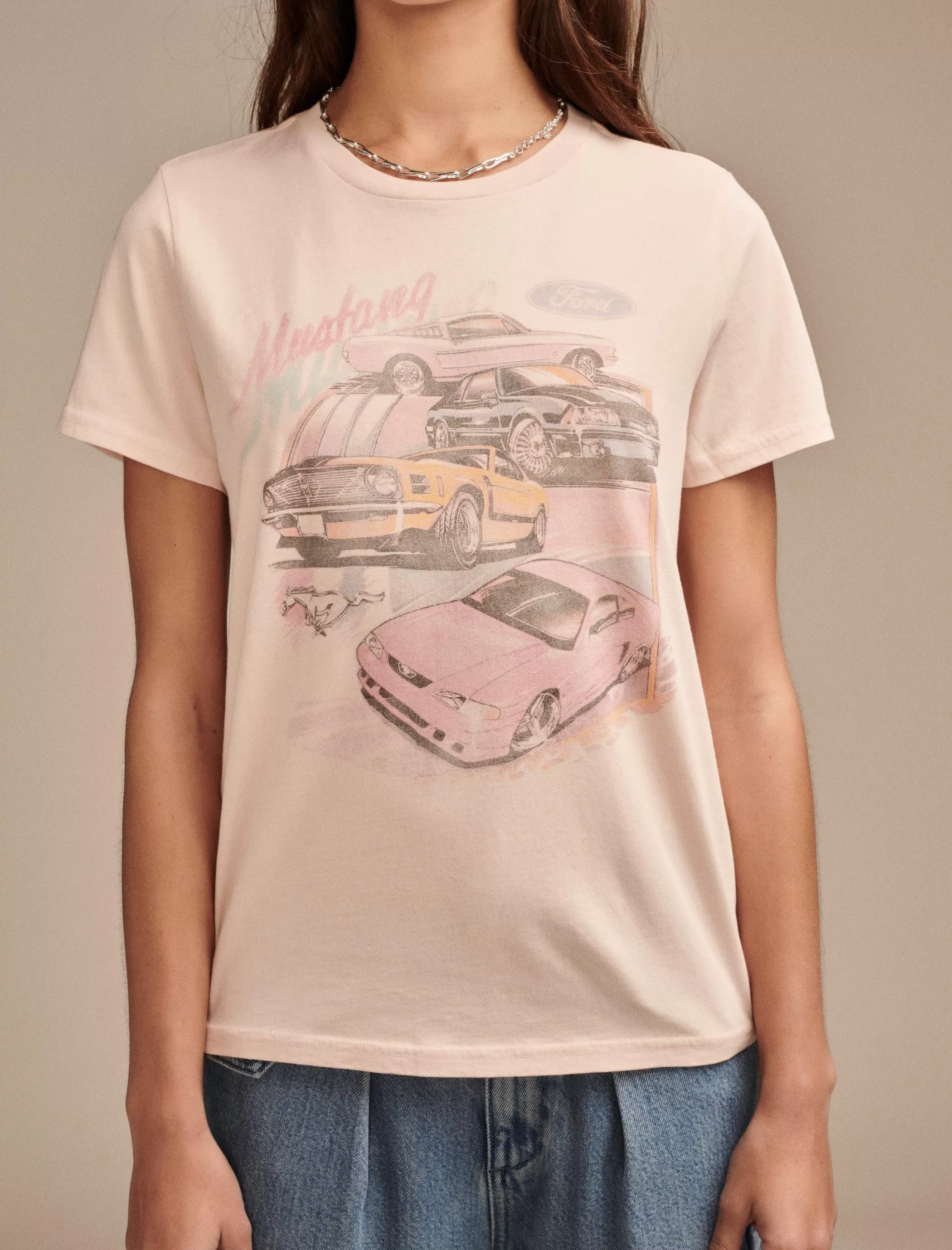 Lucky Brand Graphic Tees*ford mustang classic crew sepia rose