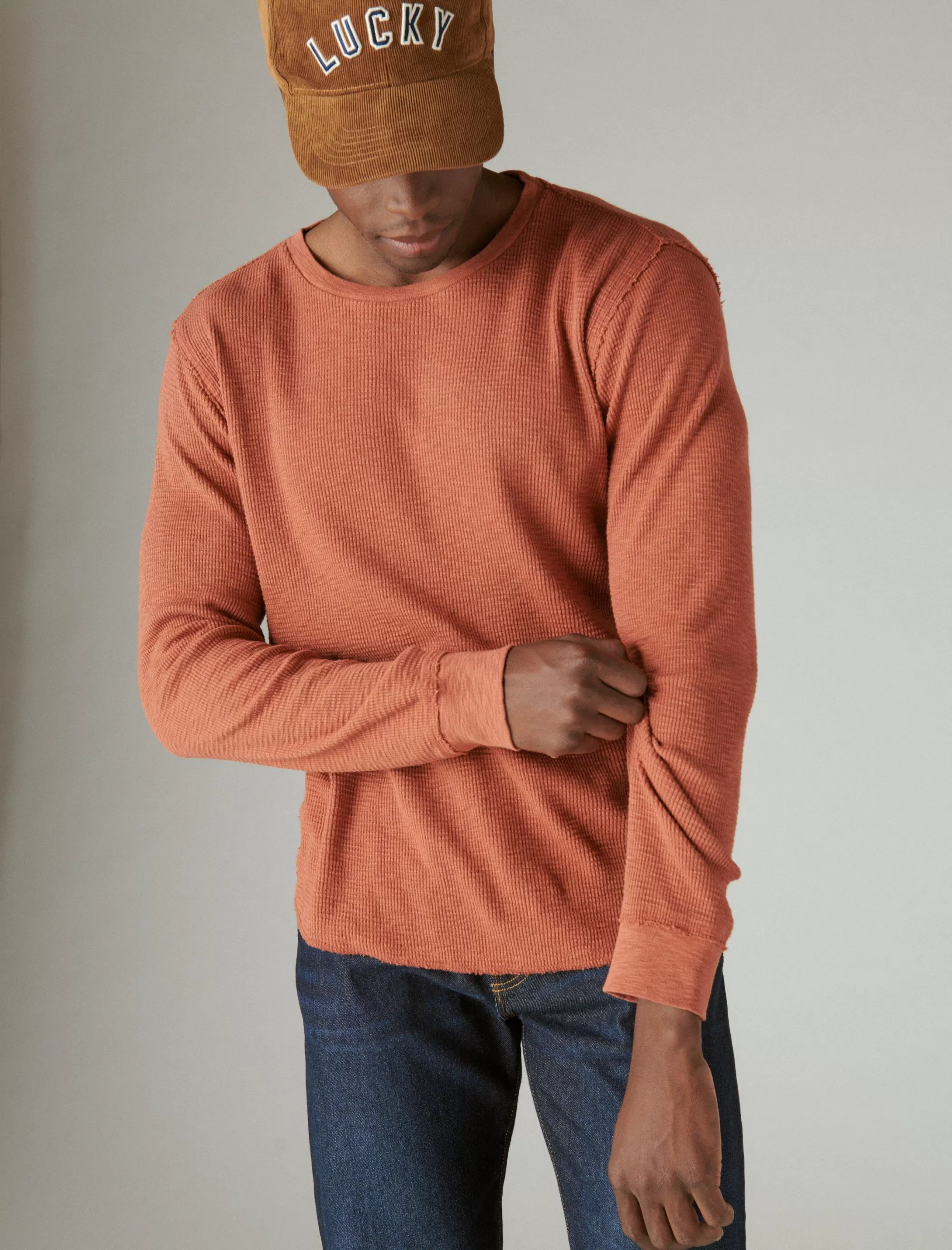 Lucky Brand Shirts & Tops*garment dye thermal crew sequoia