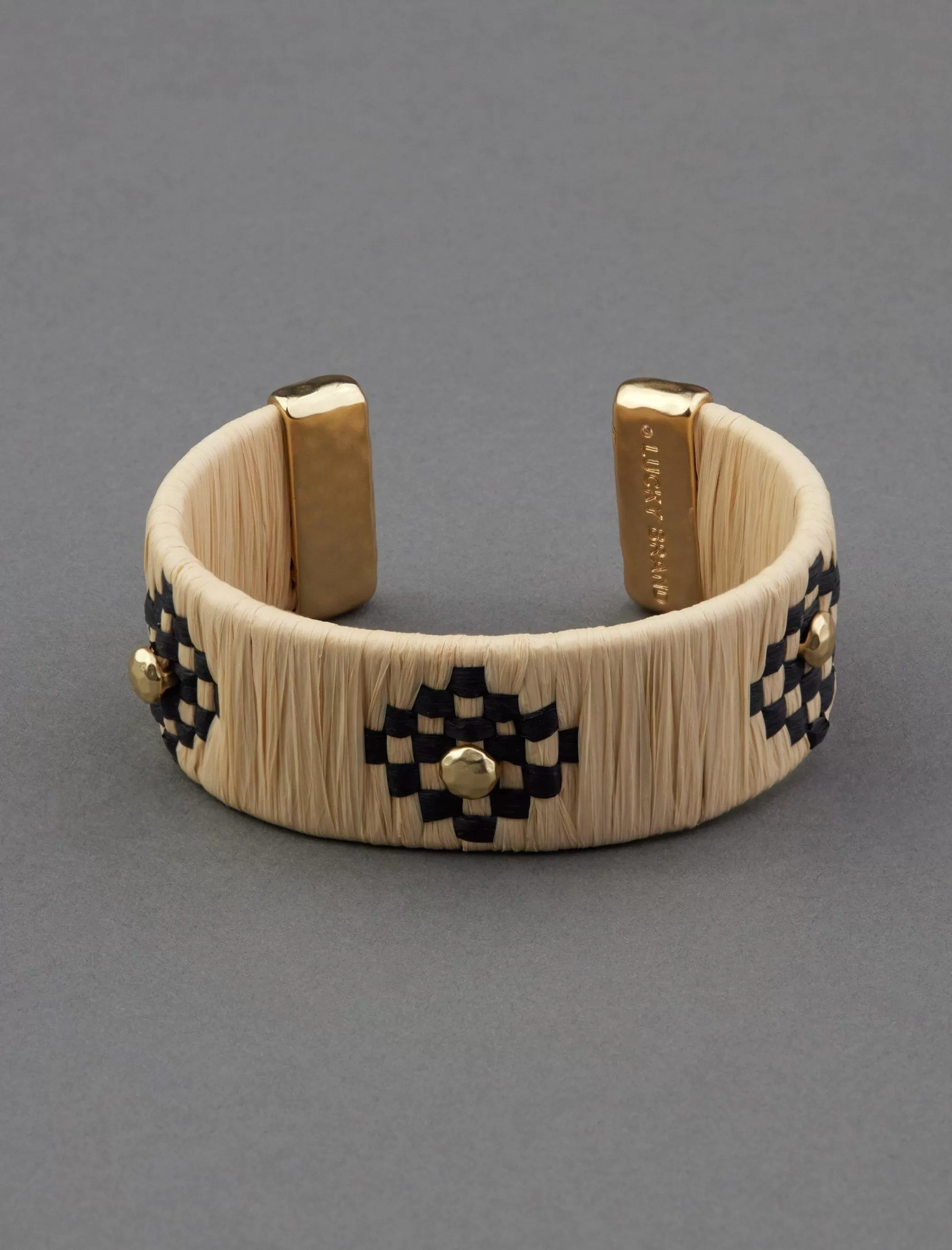 Lucky Brand Jewelry*geometric rafia woven bracelet gold