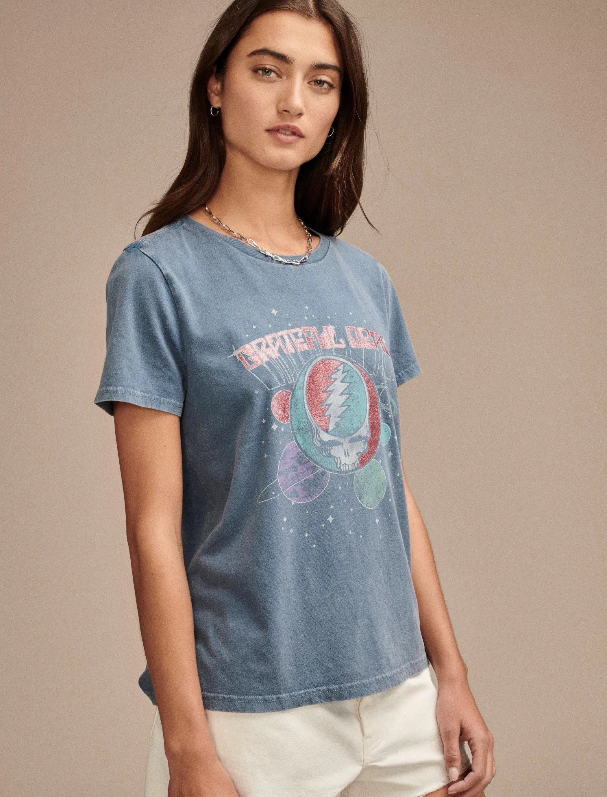 Lucky Brand Graphic Tees*grateful dead galaxy classic crew aegean blue